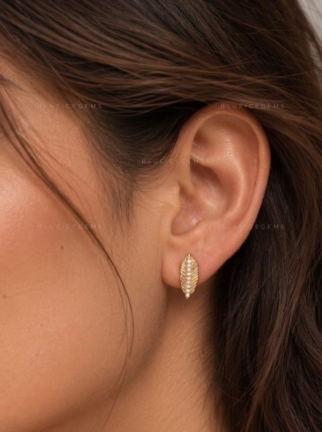 Banana Leaf Stud Earrings
