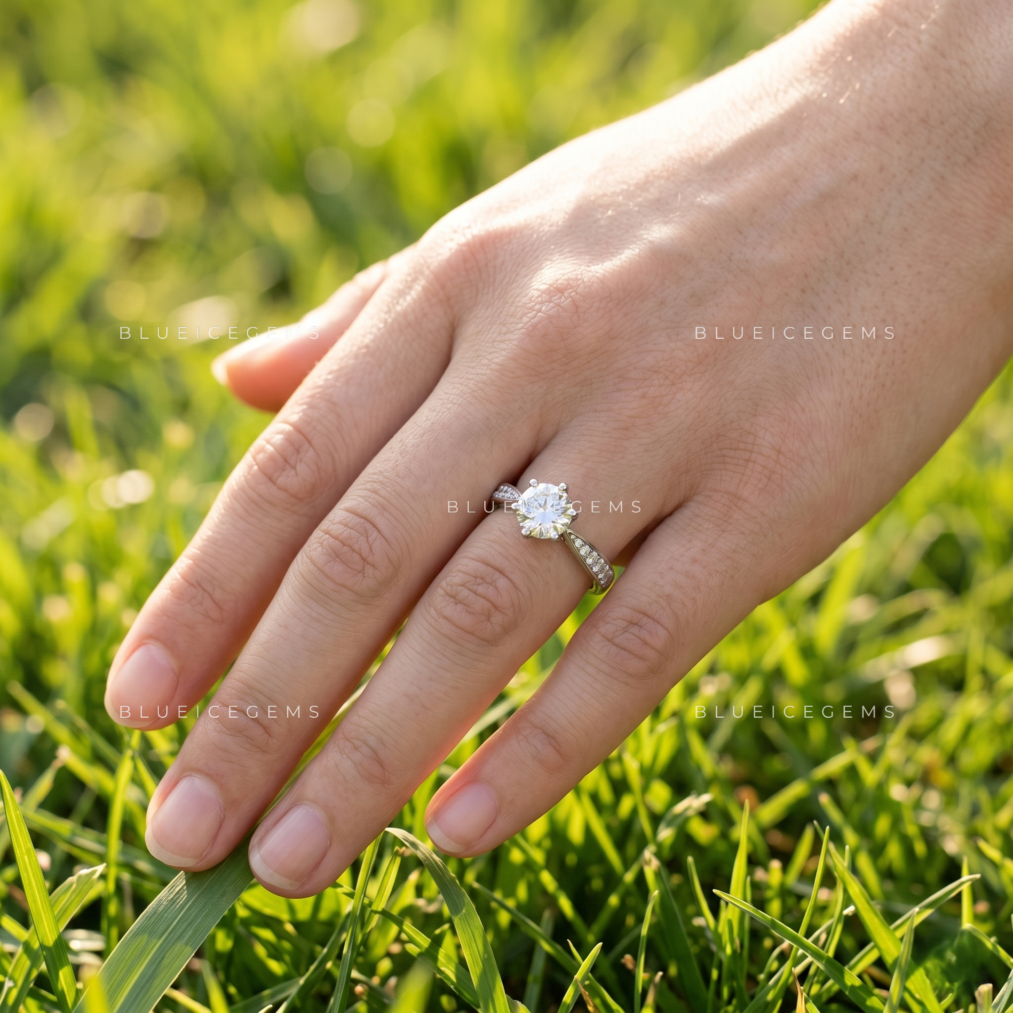 Infinite Sparkle Pavé Accent Round Engagement Ring