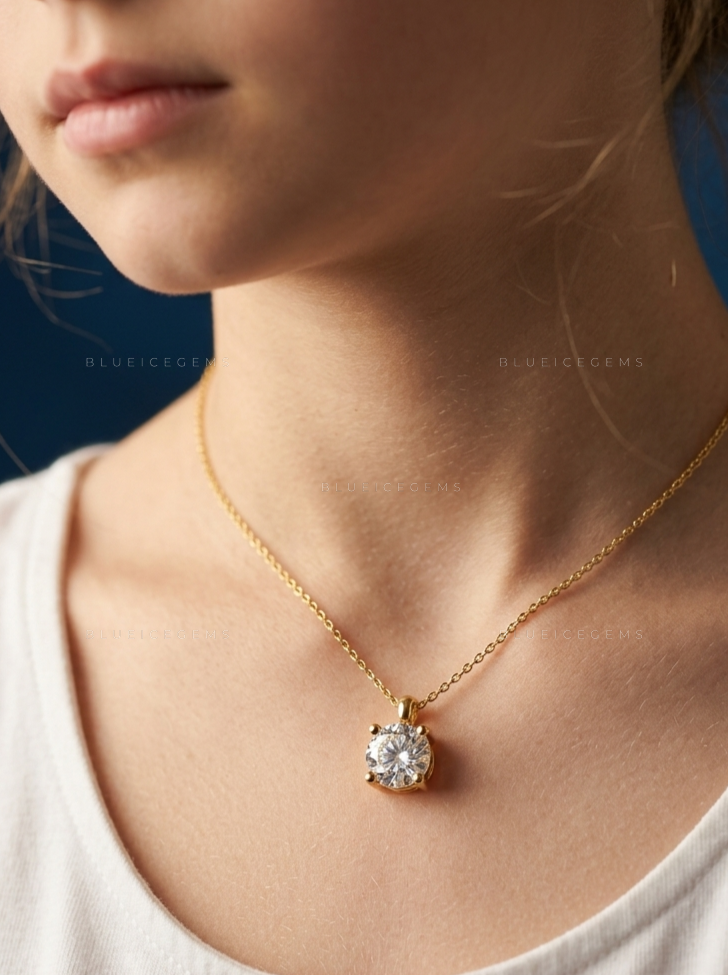 Round Solitaire Diamond Pendant
