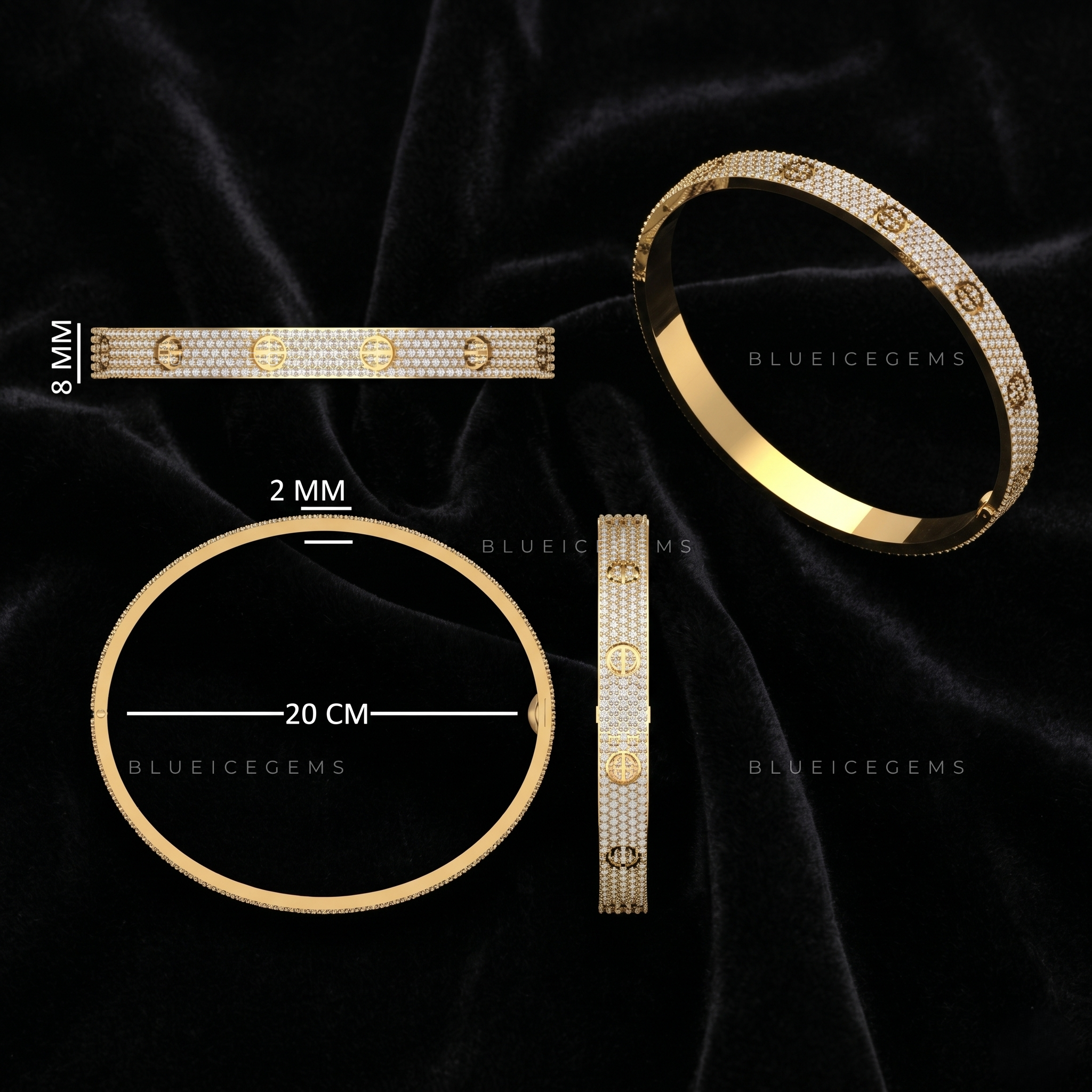 Industrial Elegance Fully Iced Screw-Motif Luxury Statement