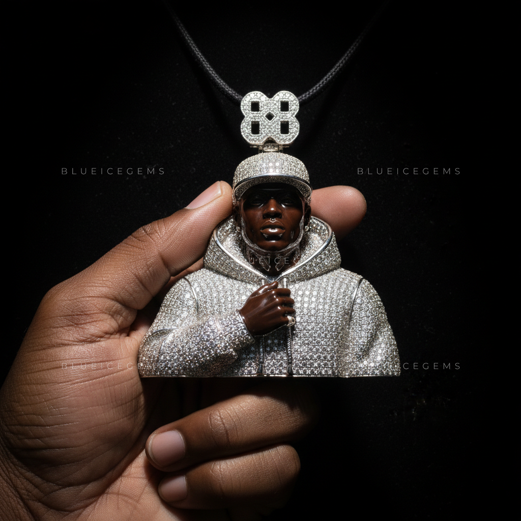 The "88" Legacy Portrait: 3D Urban Figurine & Diamond-Hoodie Sovereign
