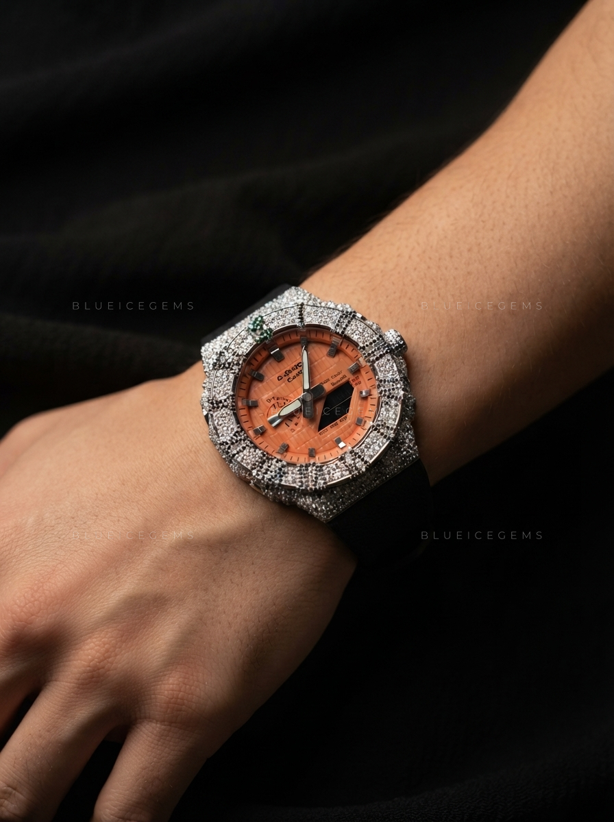 Green Money Crown Iced Watch – VVS1 Moissanite