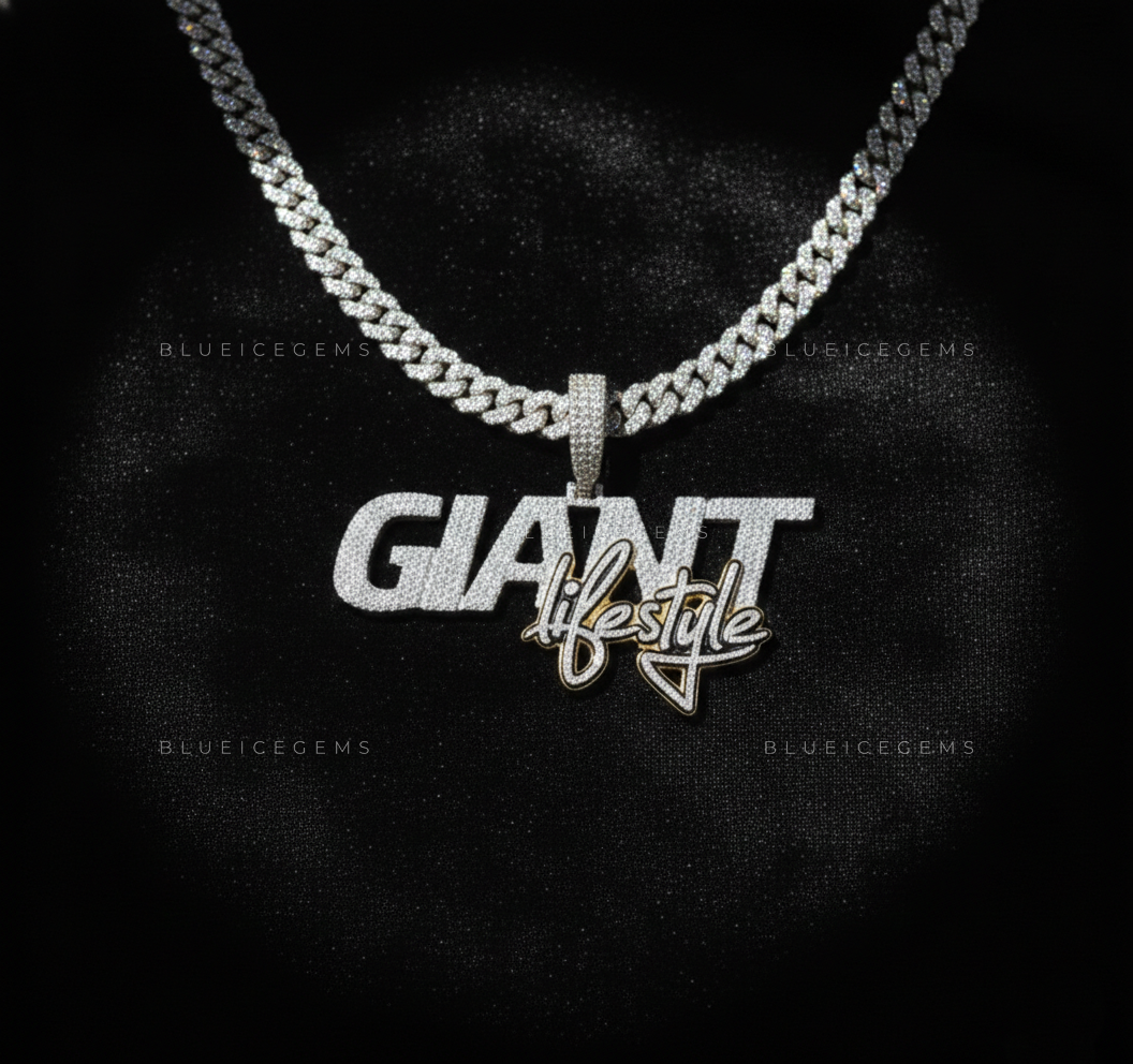 The "GIANT Lifestyle" Masterpiece: High-Velocity Block & Script Fusion Pendant