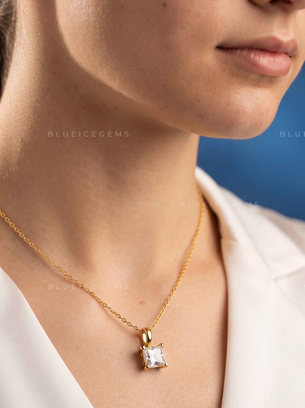Princess Cut Solitaire Diamond Pendant