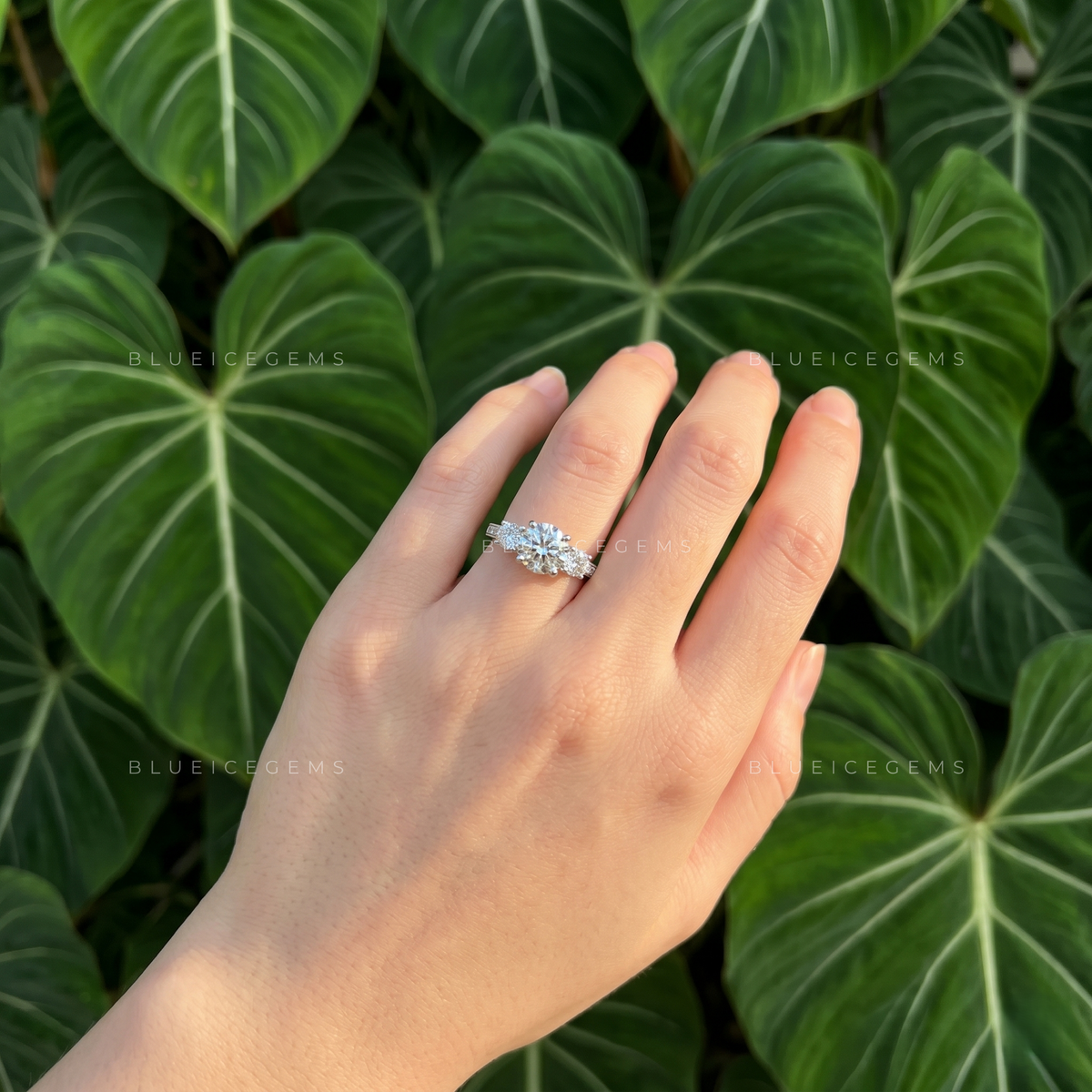 Everlasting Trilogy Round Brilliant Cut Three Stone Engagement Ring