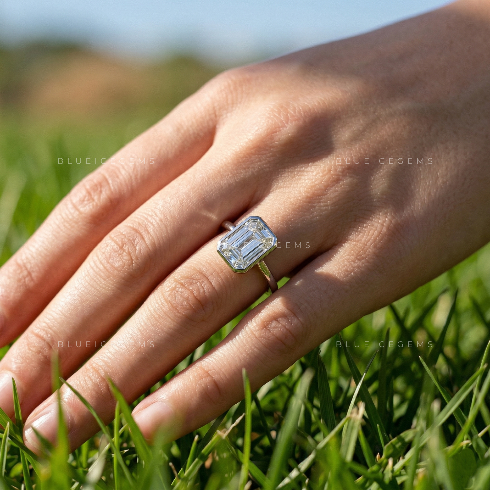 Timeless Sophistication Emerald Cut Solitaire Engagement Ring