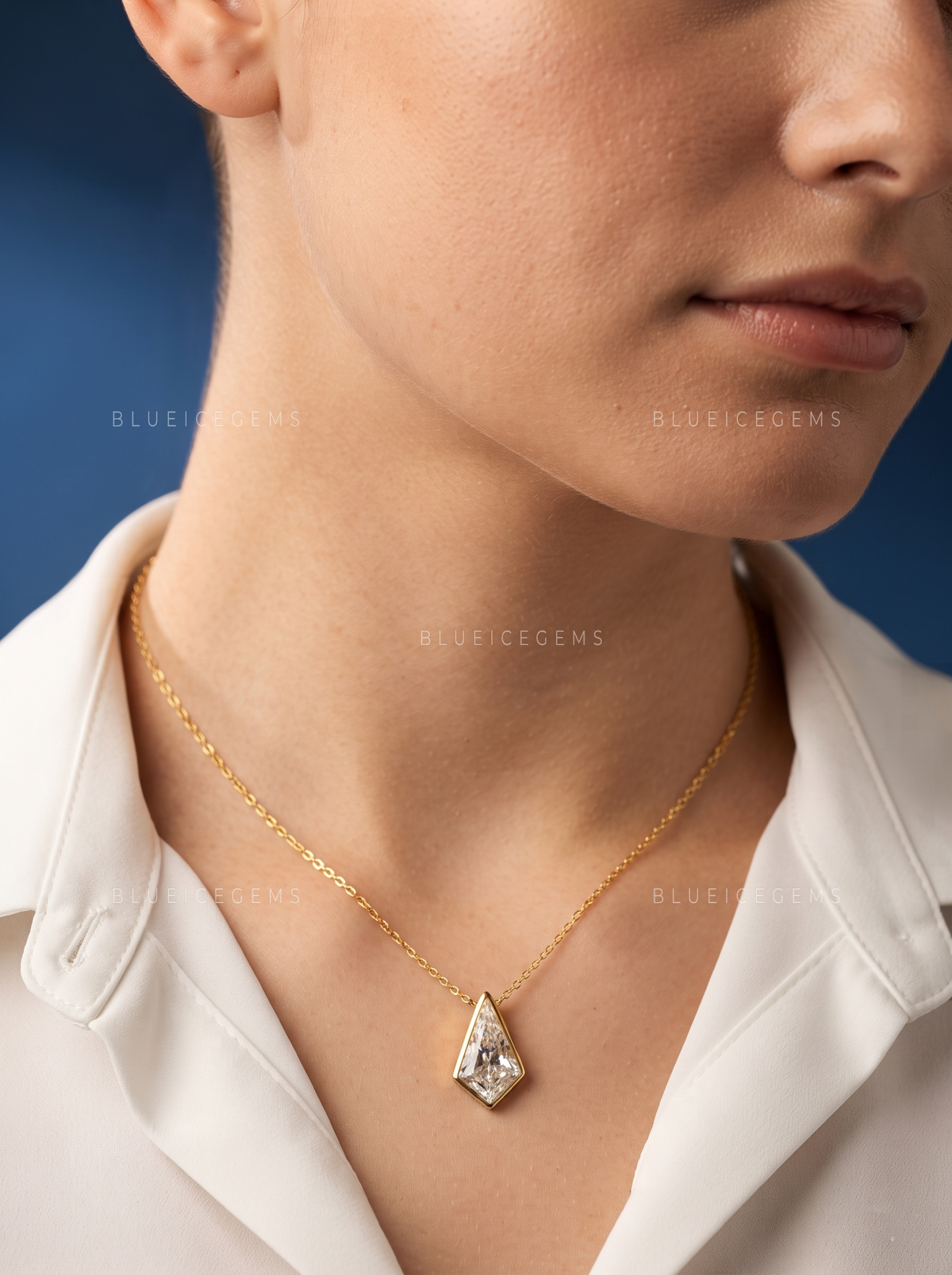 Kite Brilliant Cut Solitaire Diamond Pendant