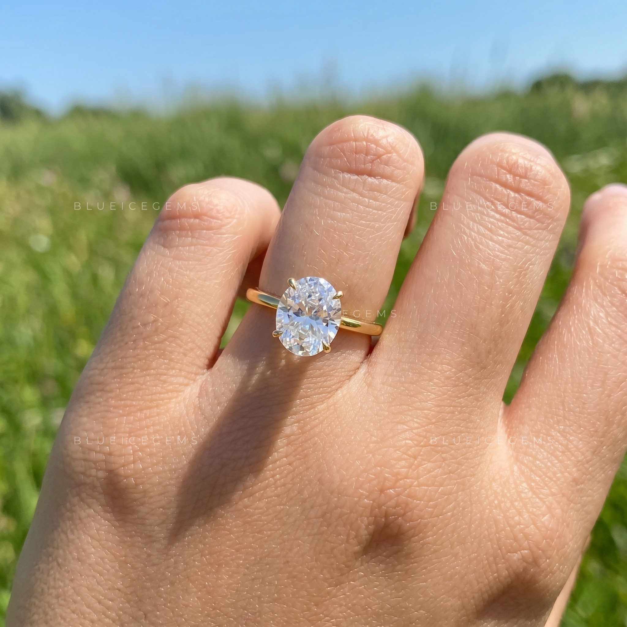 Ethereal Majesty Oval Cut Eco-Conscious Solitaire Engagement Ring