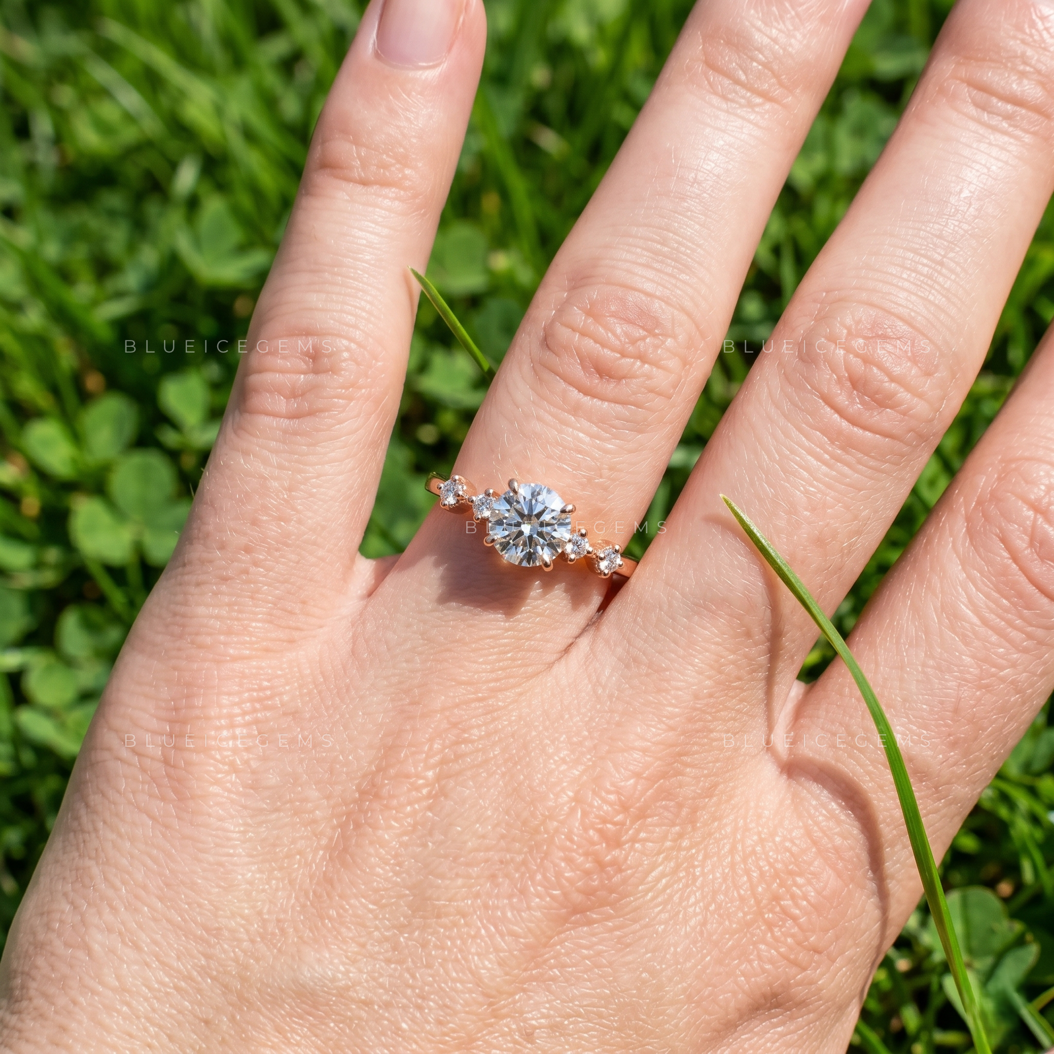 Classic Eternal Round Brilliant Cut Five Stone Promise Engagement Ring