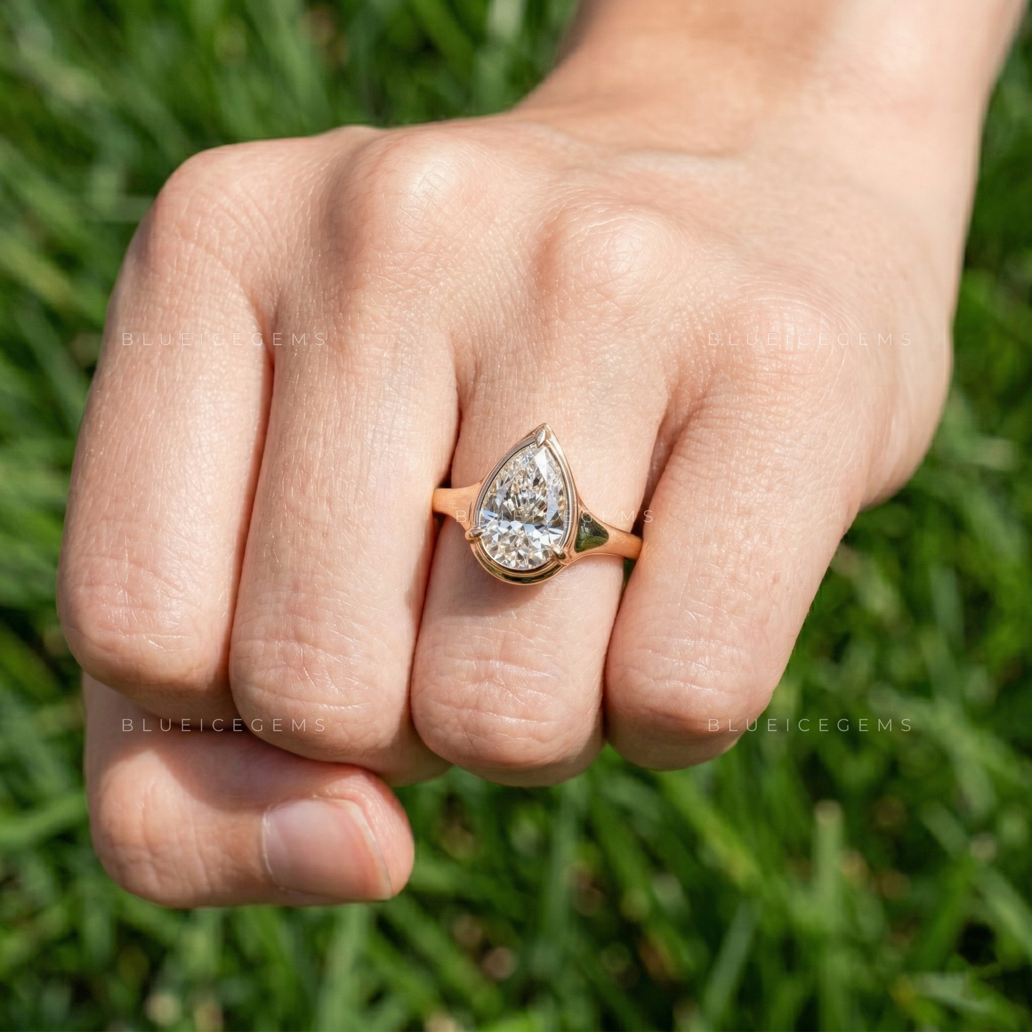 Luminous Grace Pear Cut Solitaire Ring