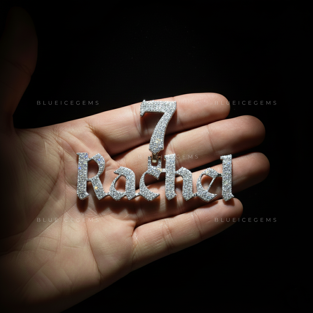The "RACHEL 7" Sovereign: Old English Gothic script & Numerology Emblem Pendant