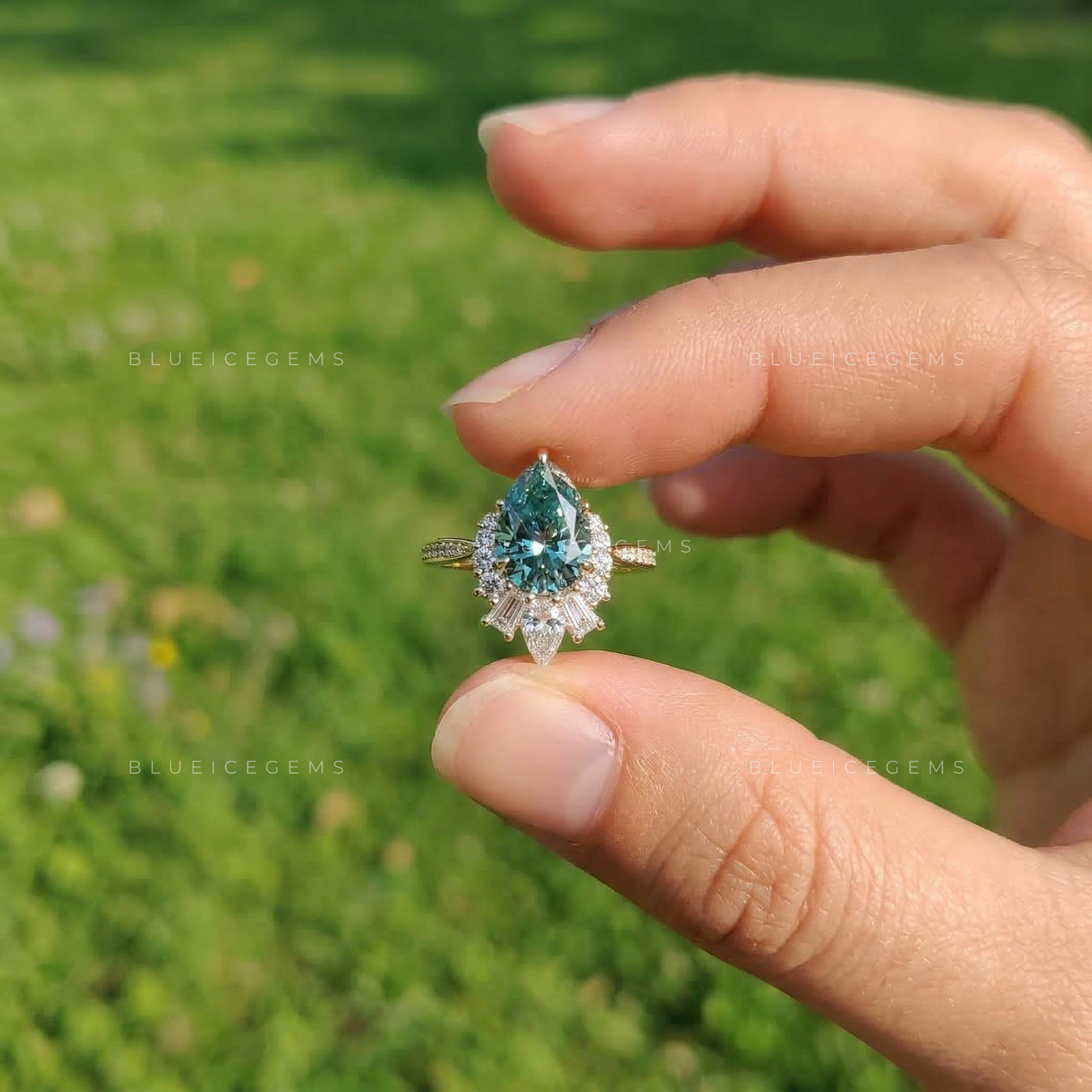 Vintage Pear Cut Engagement Ring