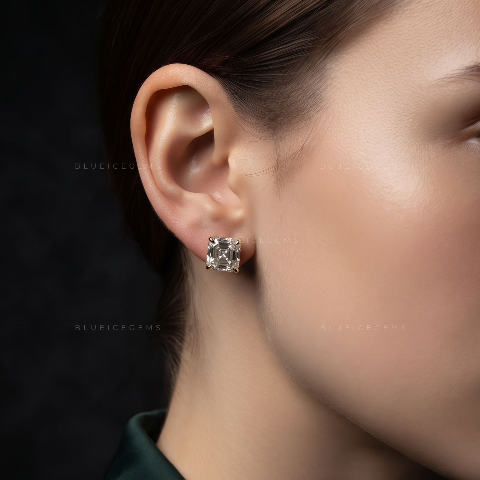 Artisan Asscher Step-Cut Lab-Grown Diamond Stud Earrings