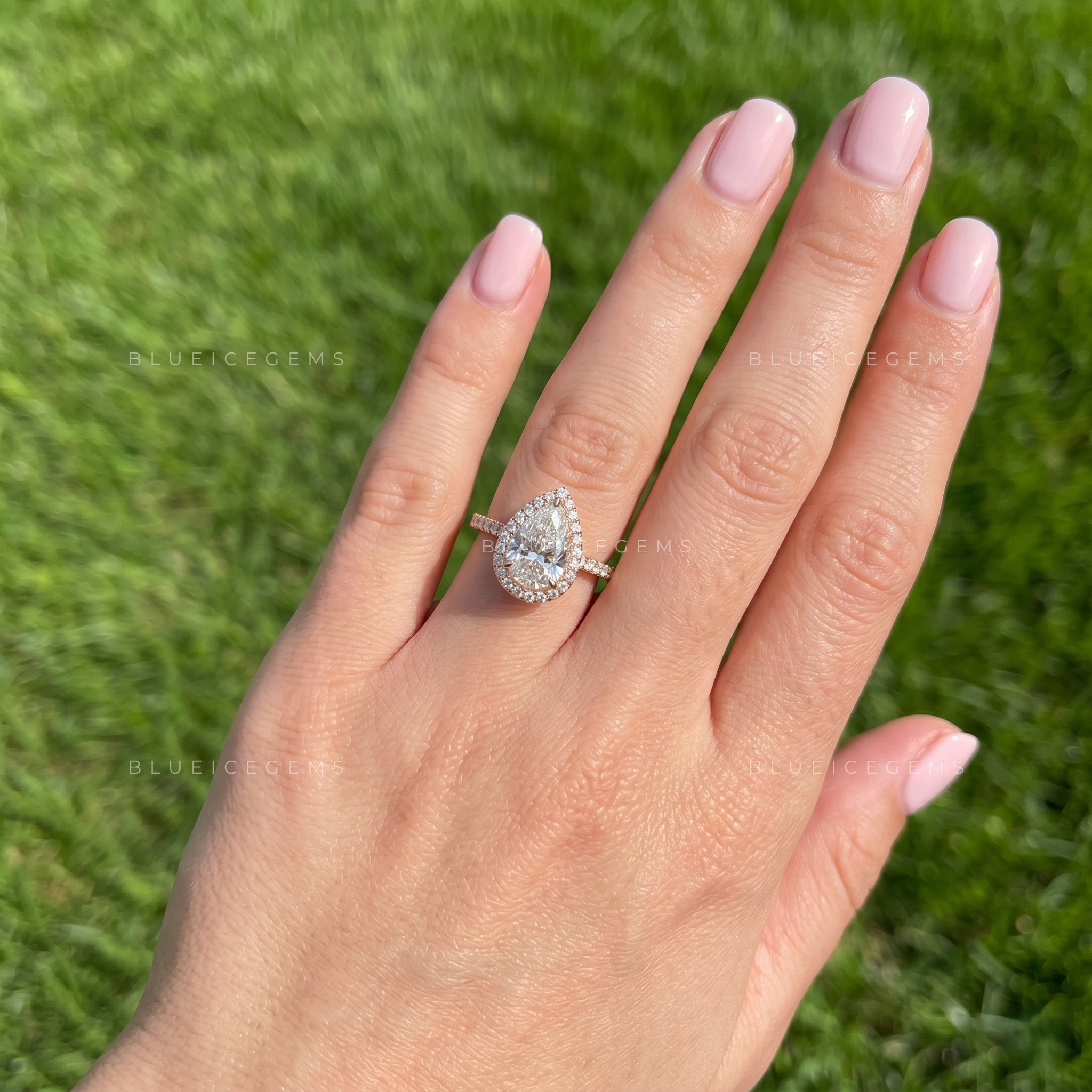Infinite Splendor Pear Cut Certified Pave Accent Solitaire Engagement Ring
