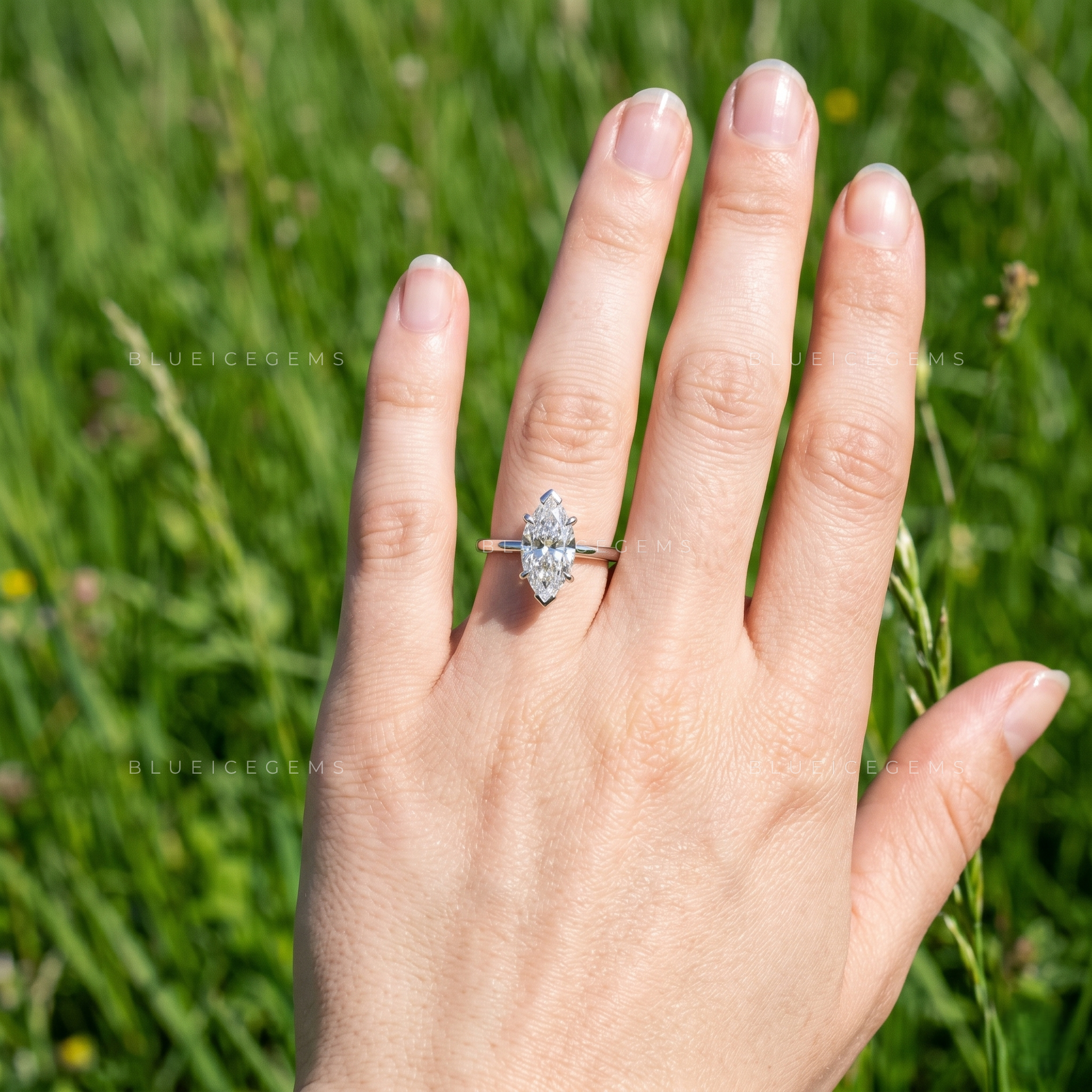 Celestial Grace Marquise Brilliant Cut Solitaire Engagement Ring
