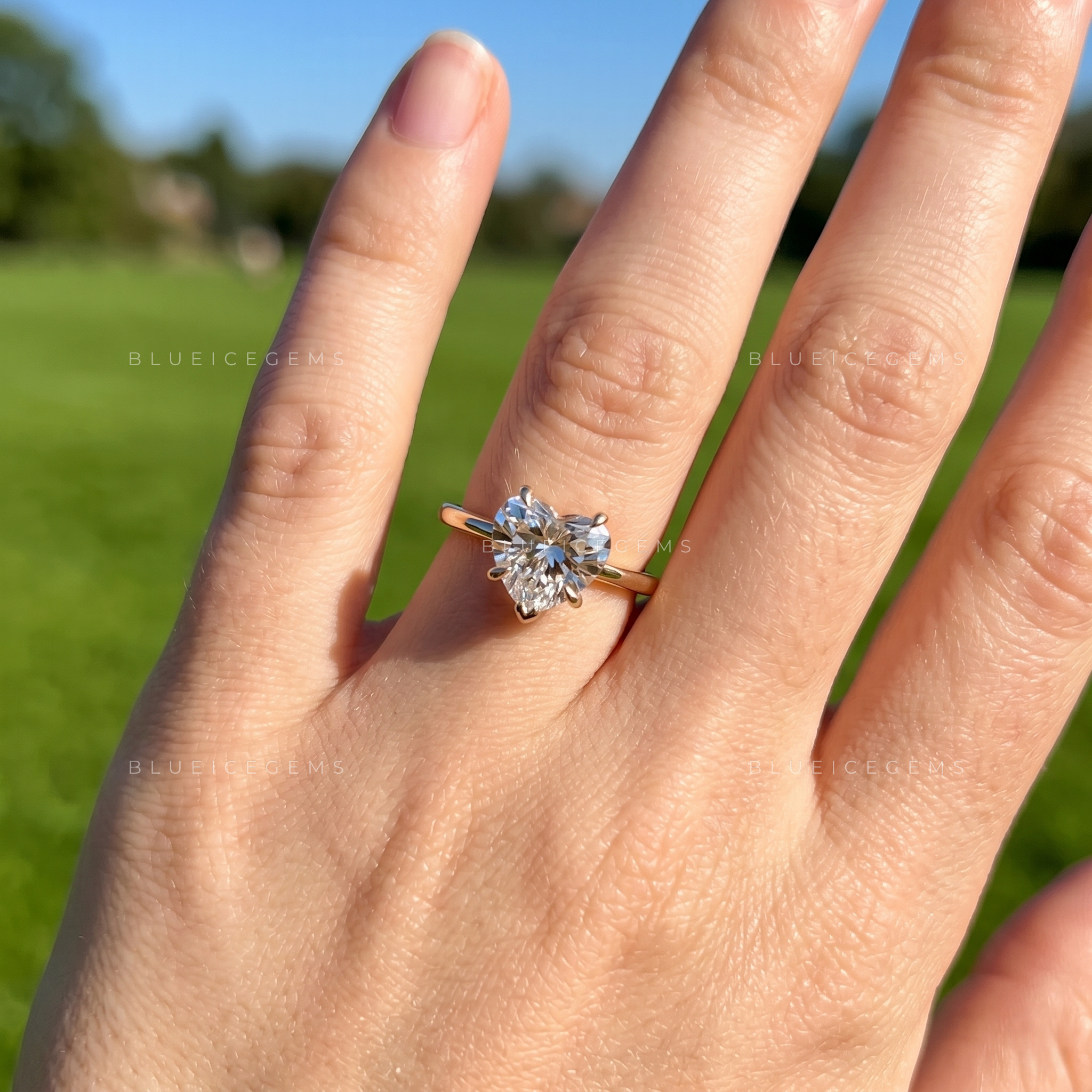 Romantic Heart Brilliant Cut Solitaire Statement Keepsake Ring