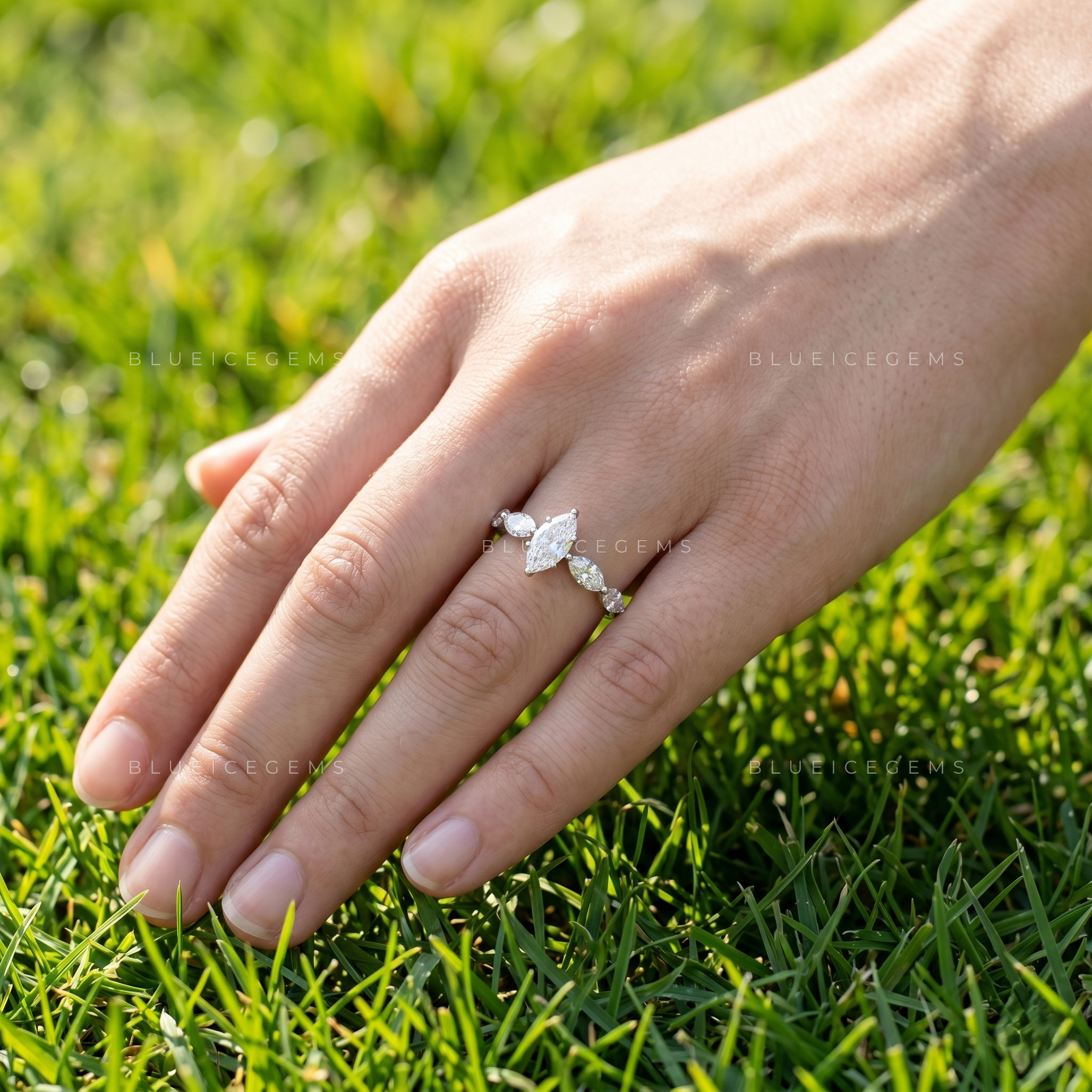 The "Marquise Symphony" Five-Stone Heirloom: E-F Color Radiance