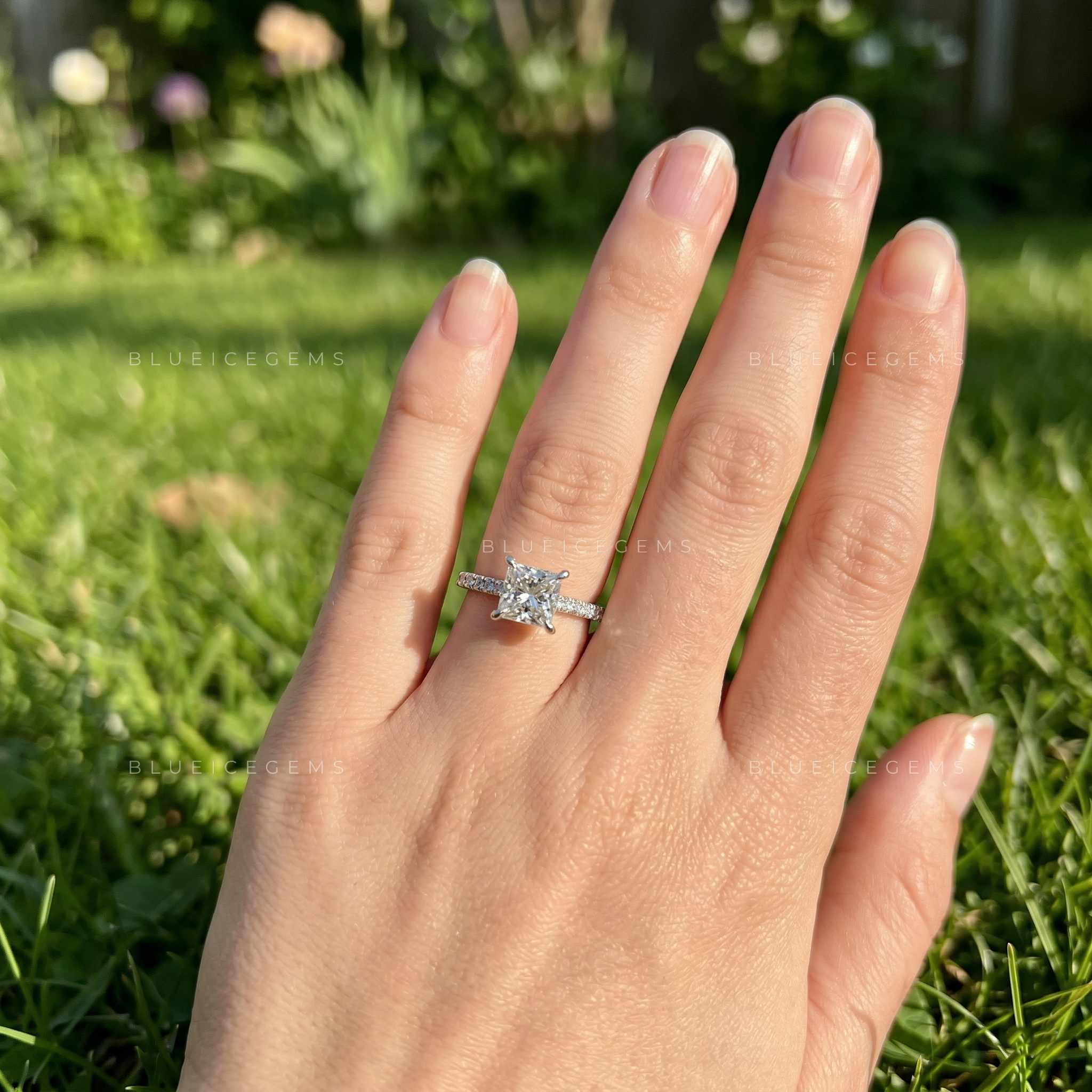 Modern Majesty Princess Cut Pavé Engagement Ring
