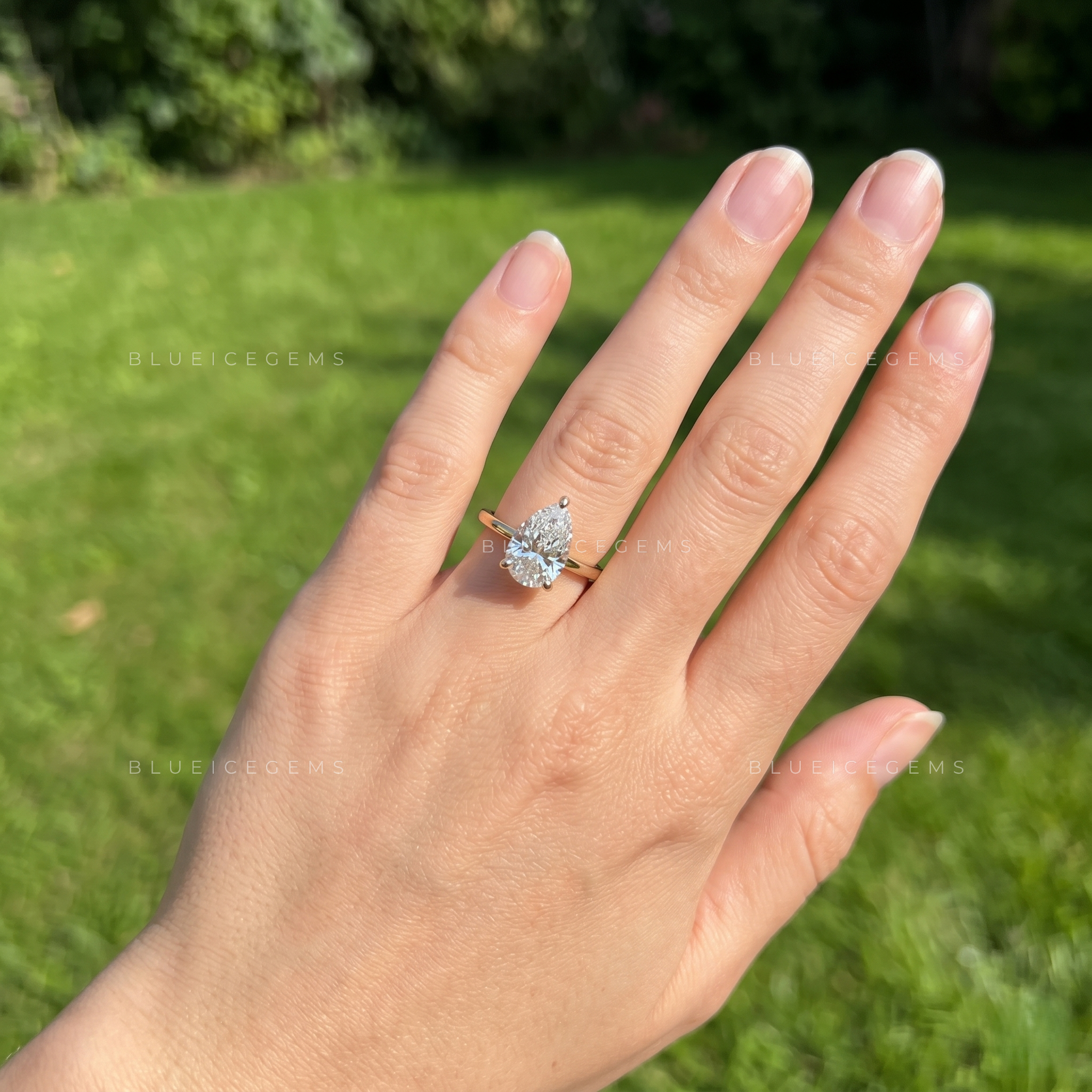 Elegance Personified Pear Brilliant Cut Solitaire Engagement Ring