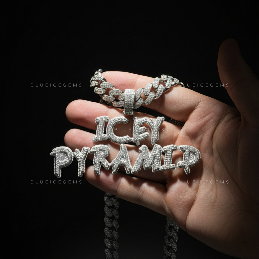 The "ICEY PYRAMID" Monument: Liquid-Drip 3D Script & Full-Frost Cuban Set