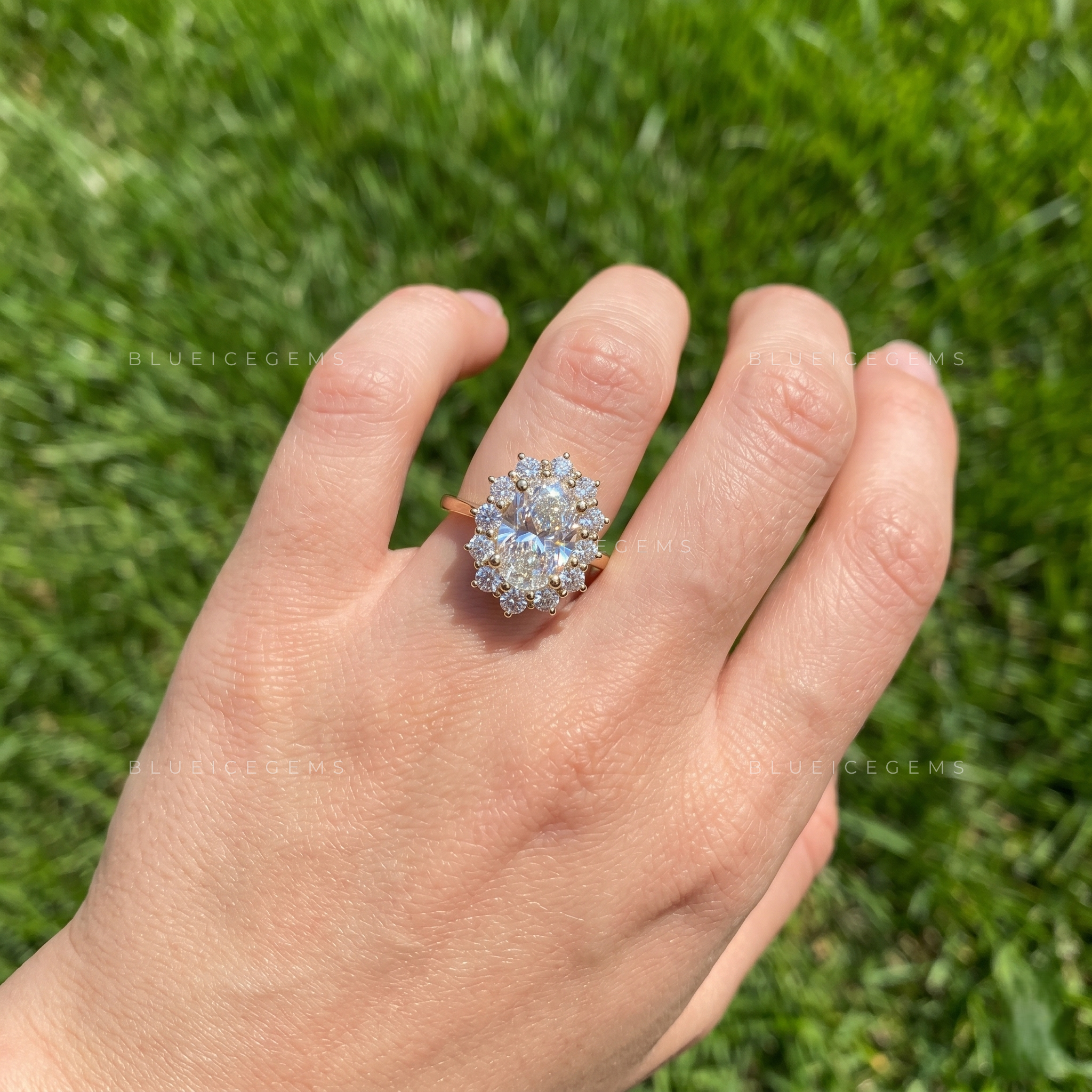 Enchanted Whisper Oval Cut Pavé Accent Engagement Ring