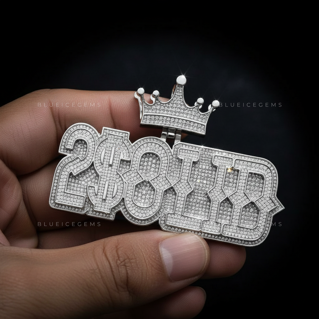 The "2$OLID" Sovereign: Crown-Topped Industrial Block Signature Pendant