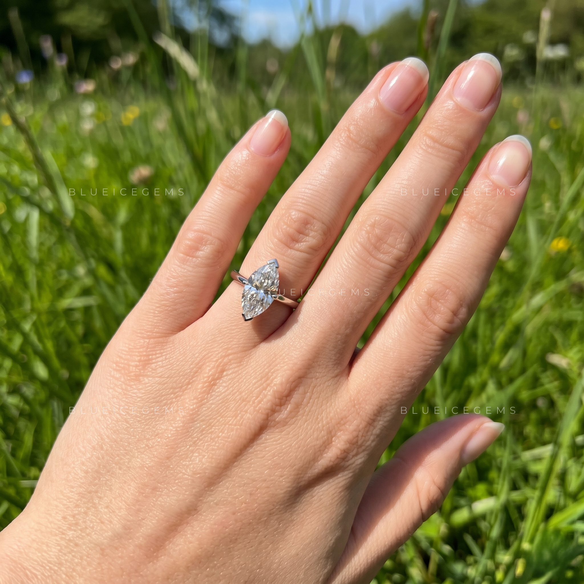 Enchanting Marquise Brilliant Solitaire Engagement Ring