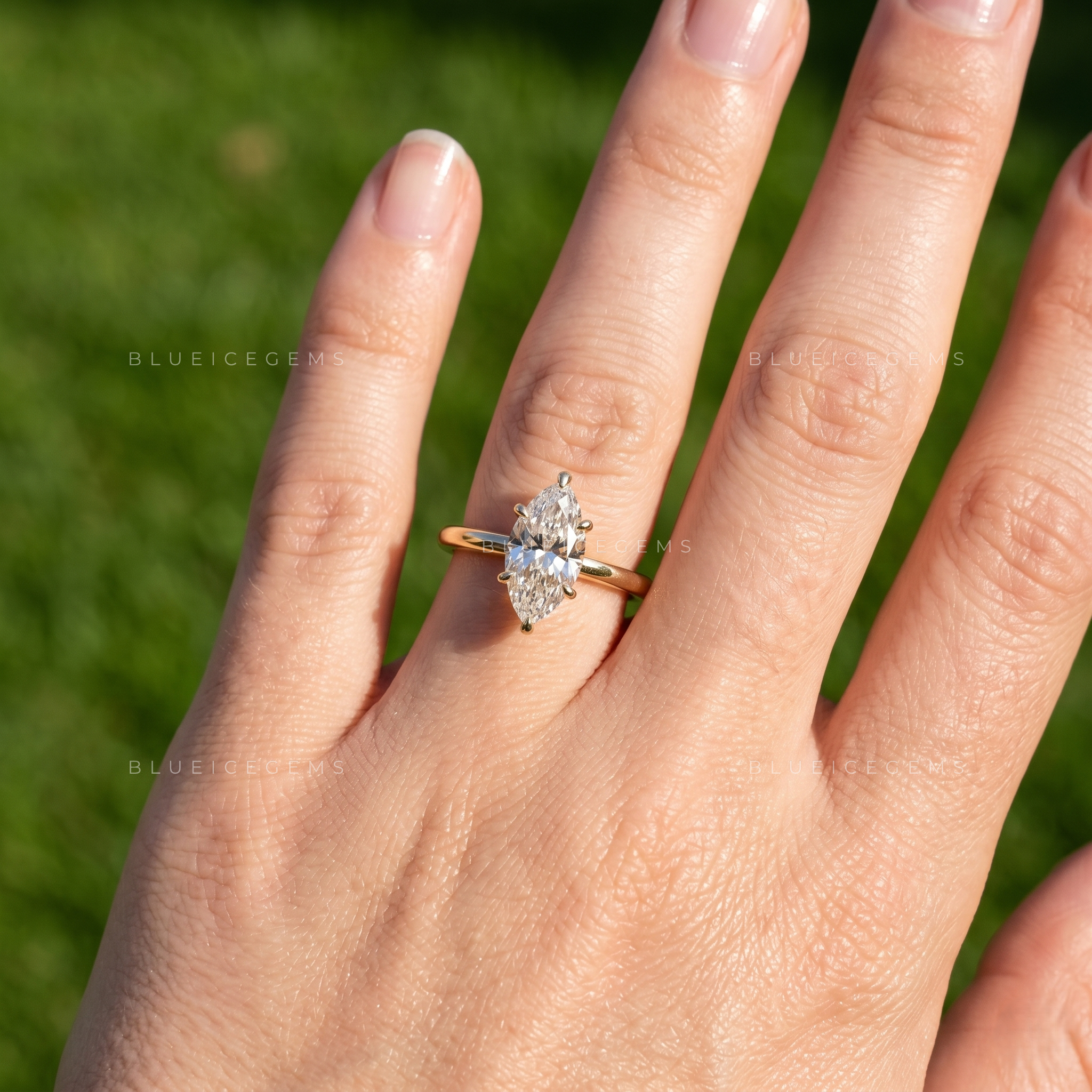 Regal Marquise Brilliant Cut Solitaire Heirloom Engagement Ring