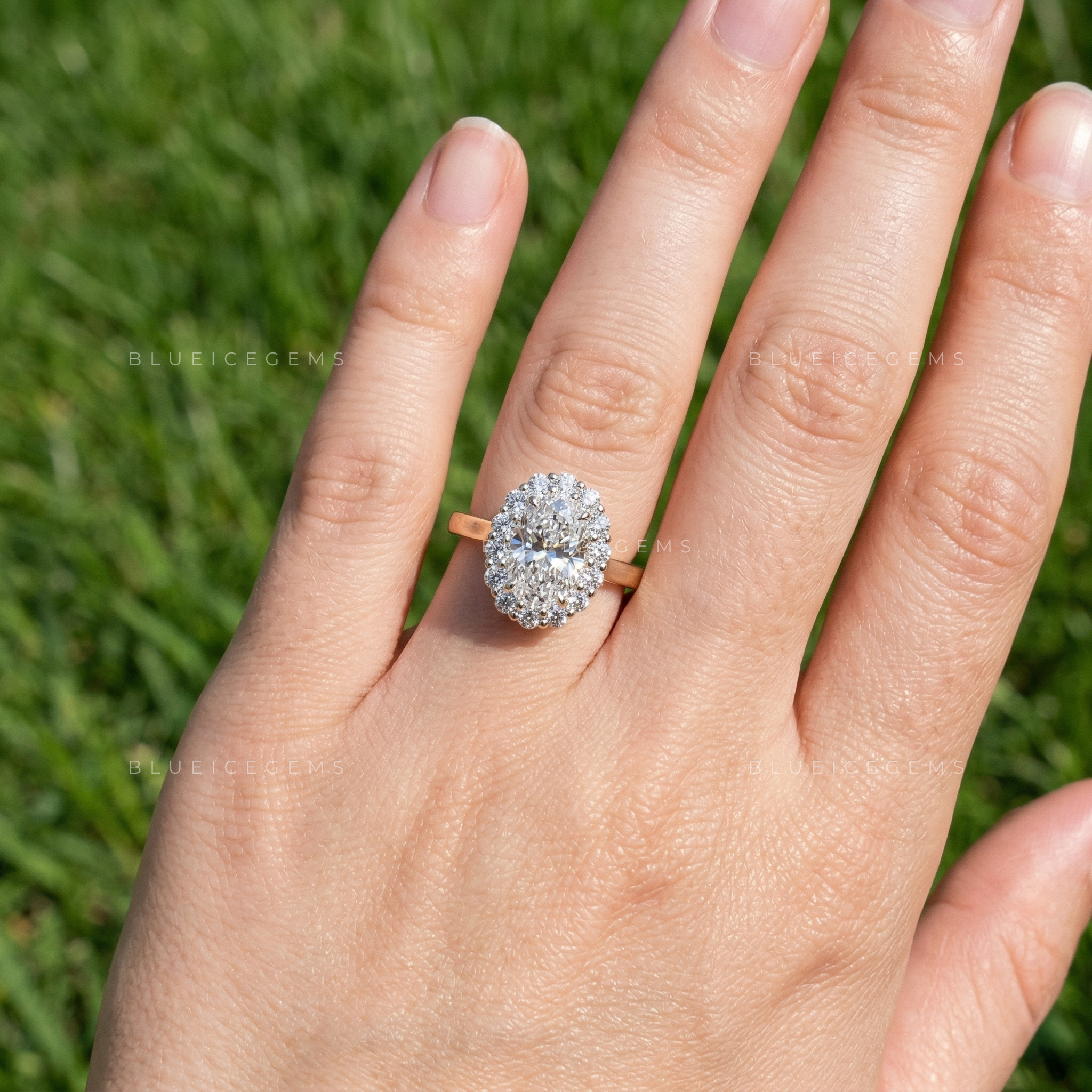 Refined Brilliance Oval Cut Accent Engagement Ring