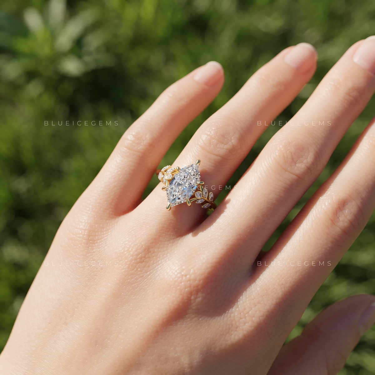 Florence Vine-Detail Dutch Marquise Engagement Ring