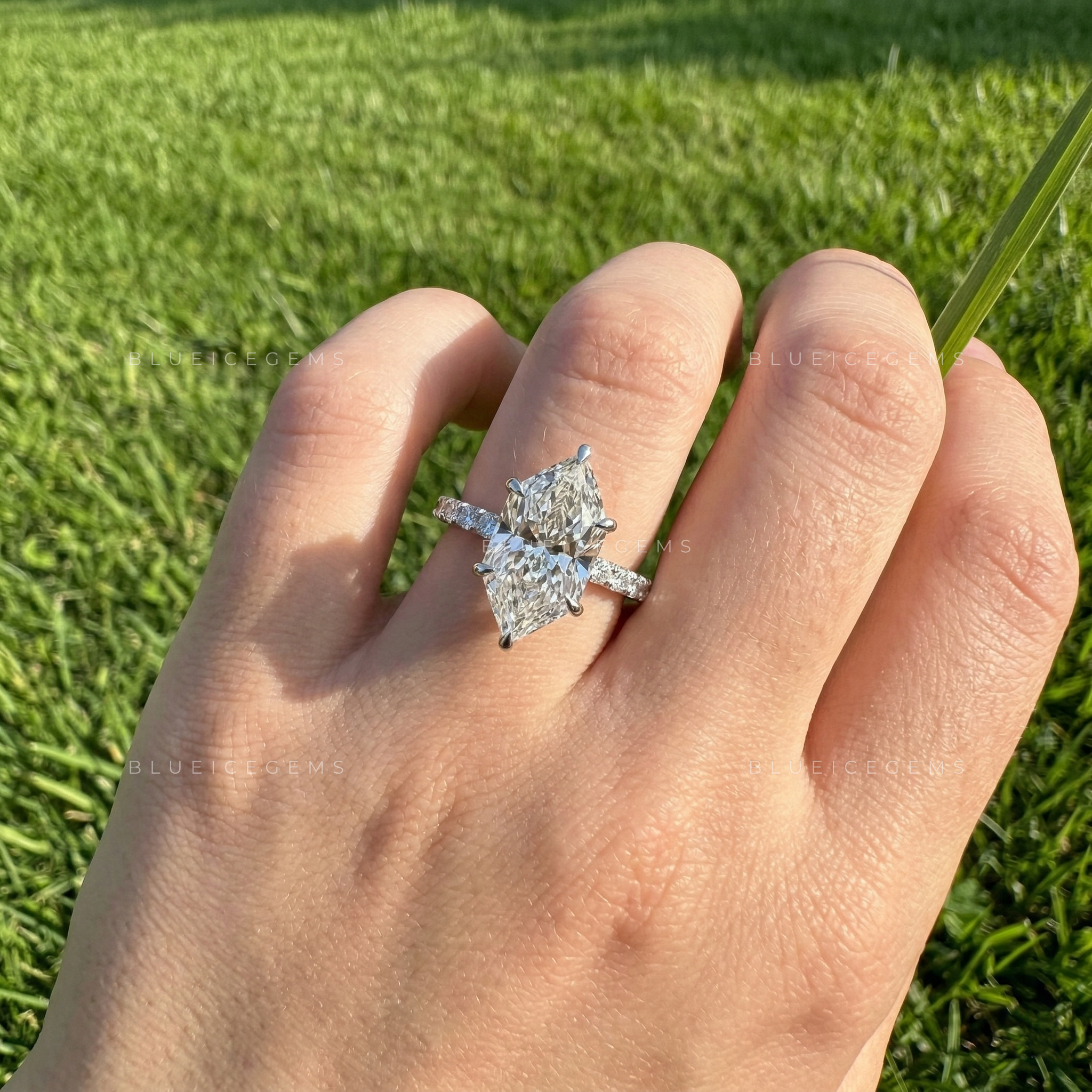 Regal Radiance Dutch Marquise Cut Hidden Accent Engagement Ring