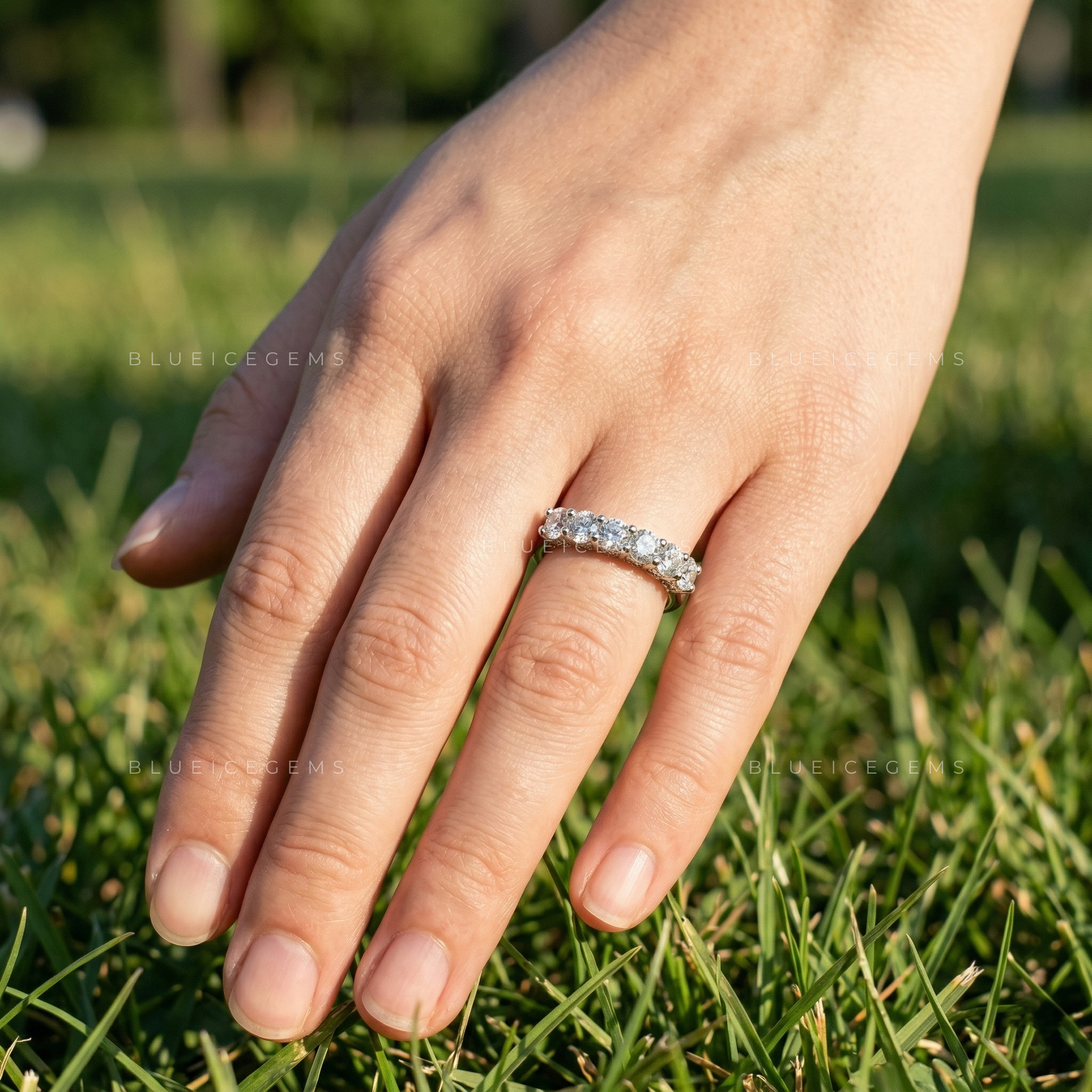 Celestial Radiance Round Brilliant Cut Multi-Stone Eternity Band
