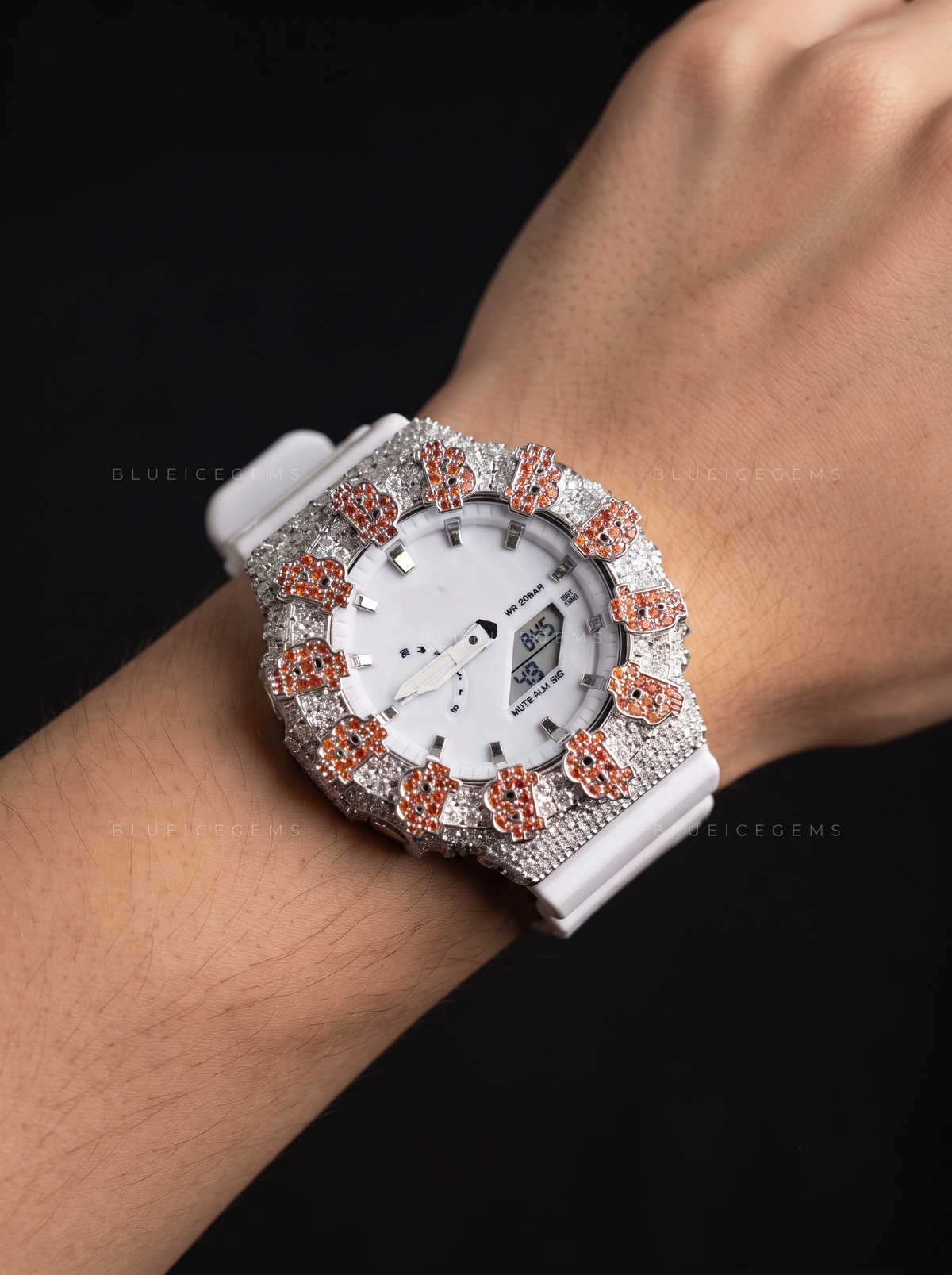Bitcoin Orange Flame Iced Watch