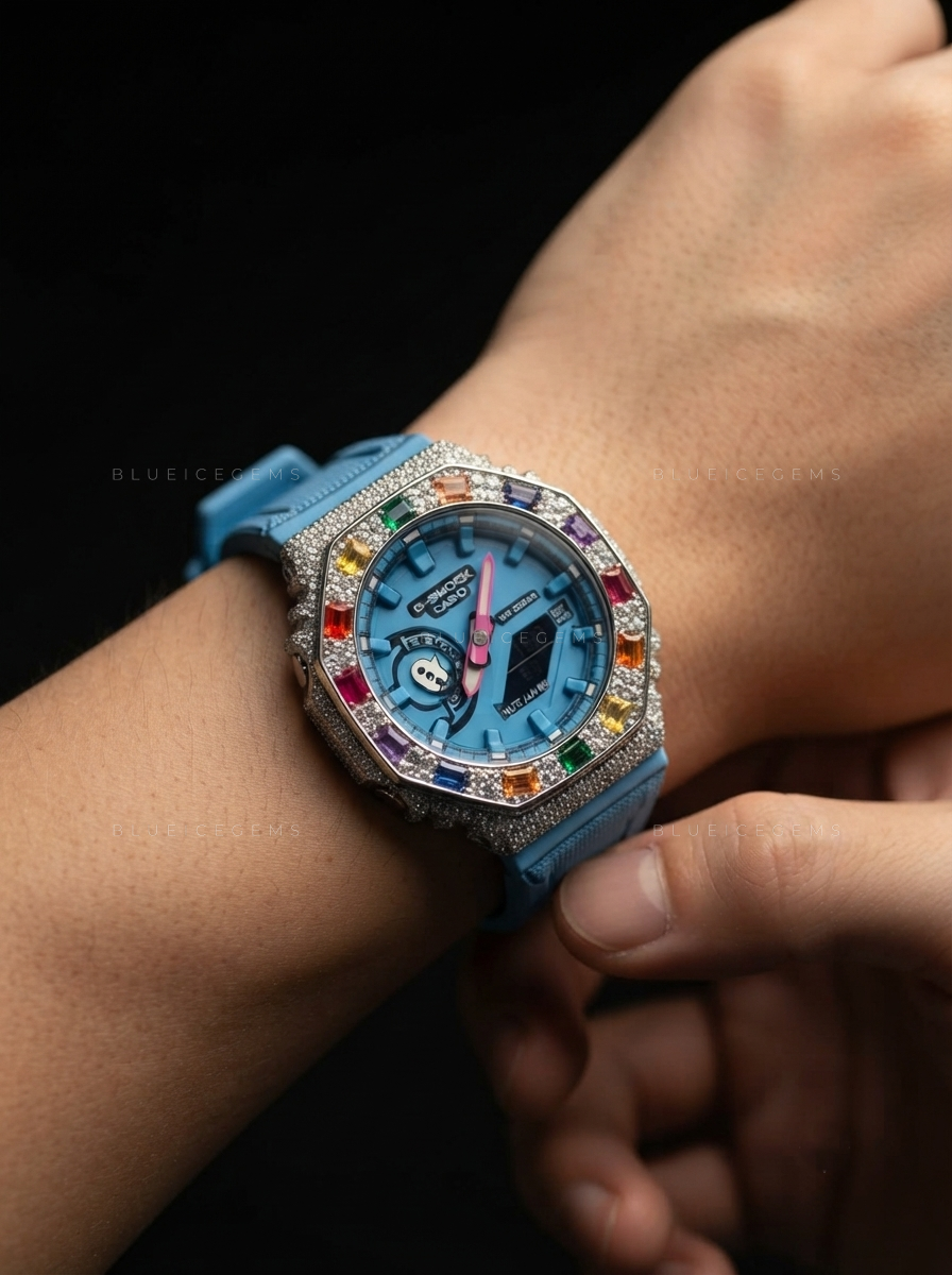 Spectrum Ice Royale Watch – 8.455 CT Multicolor Moissanite