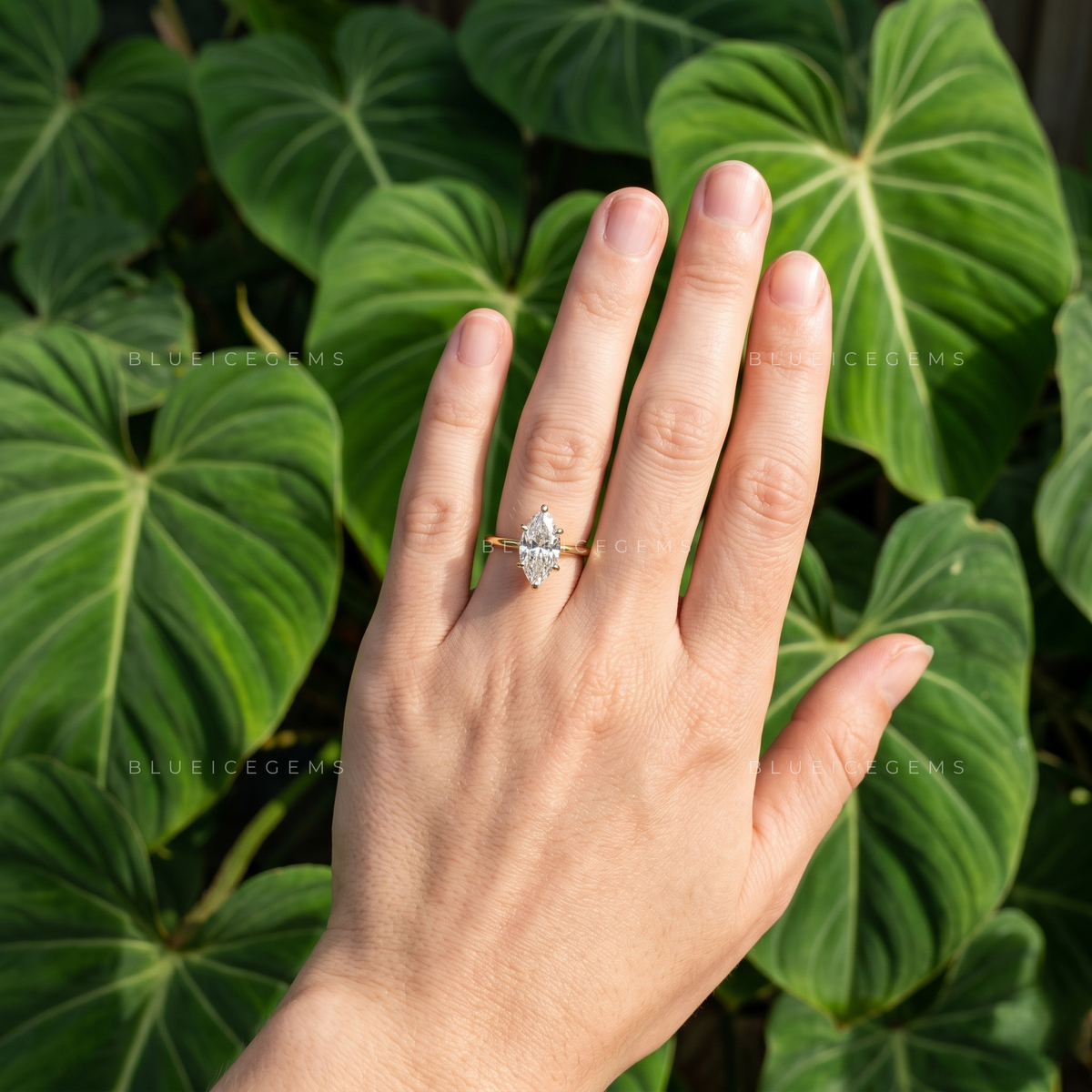 Graceful Royalty Marquise Cut Hidden Halo Solitaire Ring