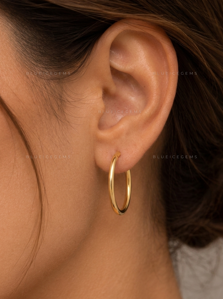 Classic Polished Tube Hoop Earrings