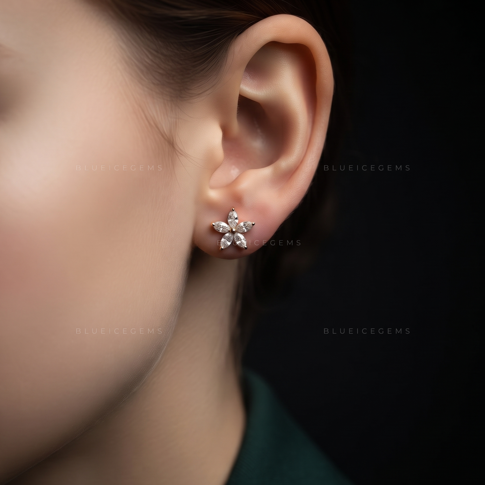 Florelle Marquise Bloom Lab-Grown Diamond Stud Earrings