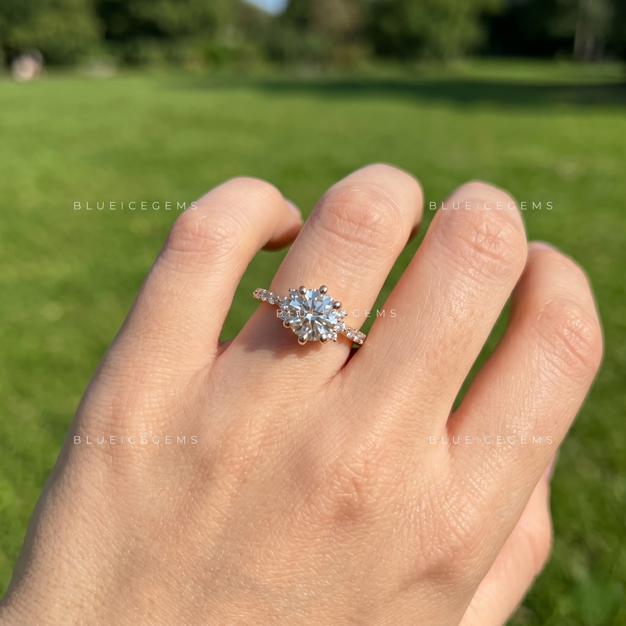Ethereal Luminance Round Cut Halo Engagement Ring