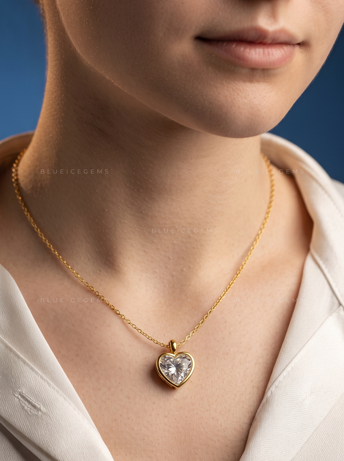 Heart Shape Bezel Set Diamond Pendant