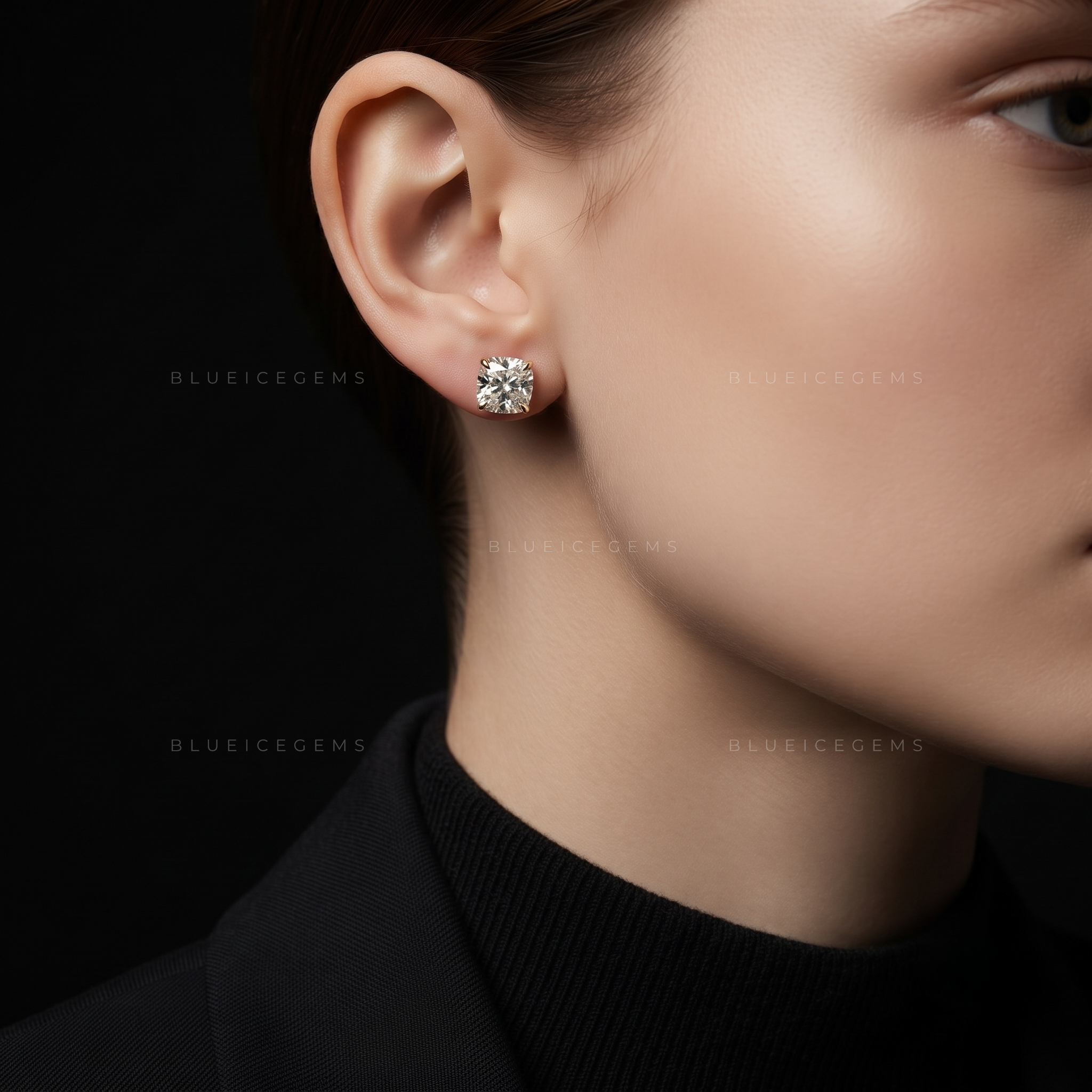 Sovereign Cushion-Cut Lab-Grown Diamond Stud Earrings
