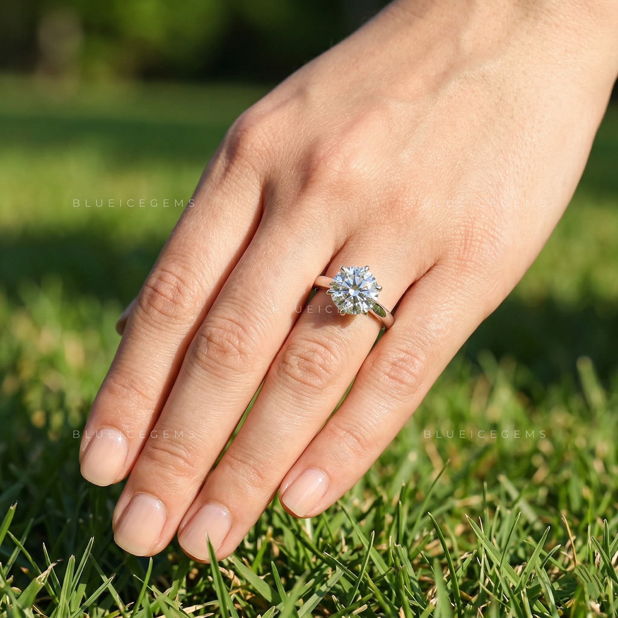 Bold 4 Carat Round Brilliant Cut Solitaire Statement Ring