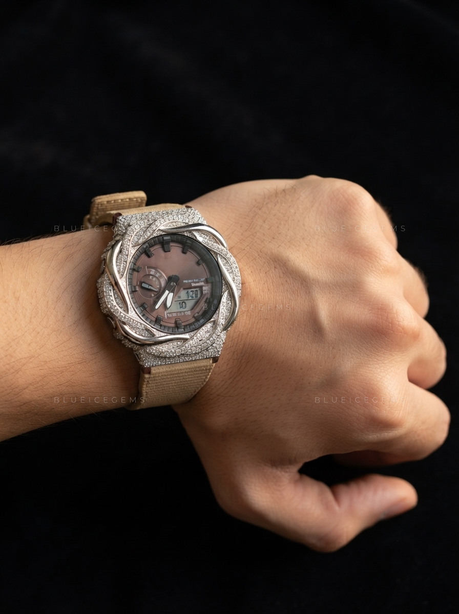 Fluid Noir Royale Watch – VVS Moissanite