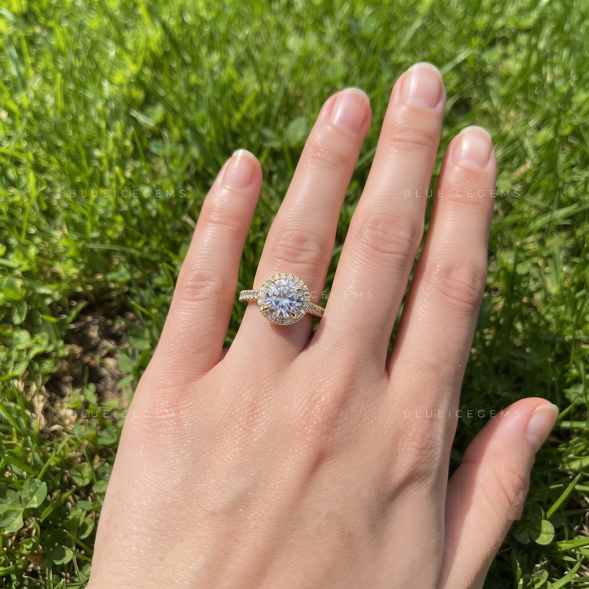 Aurelia Radiant Portuguese Cut Halo Engagement Ring
