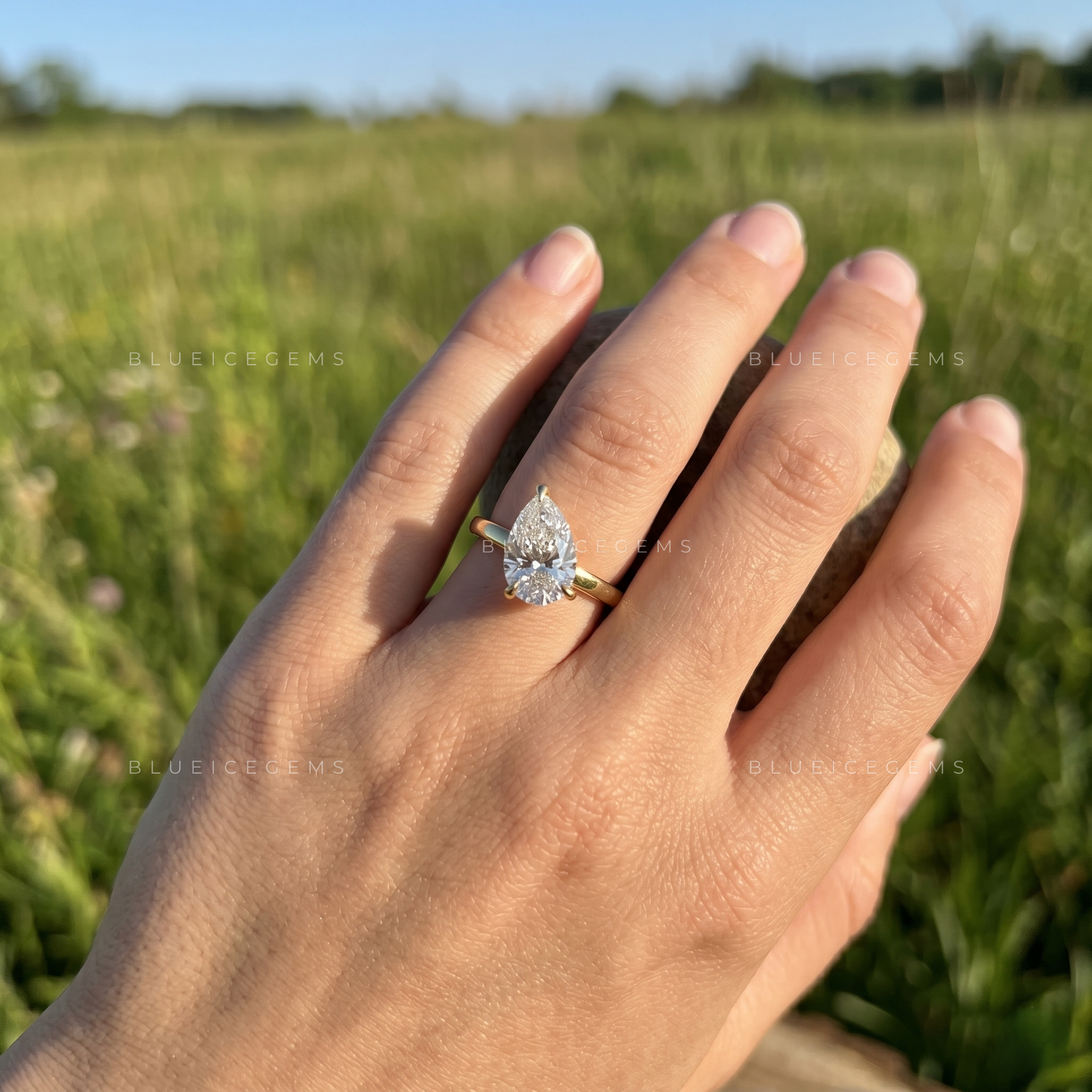 Velora Pear Cut Classic Solitaire Engagement Ring