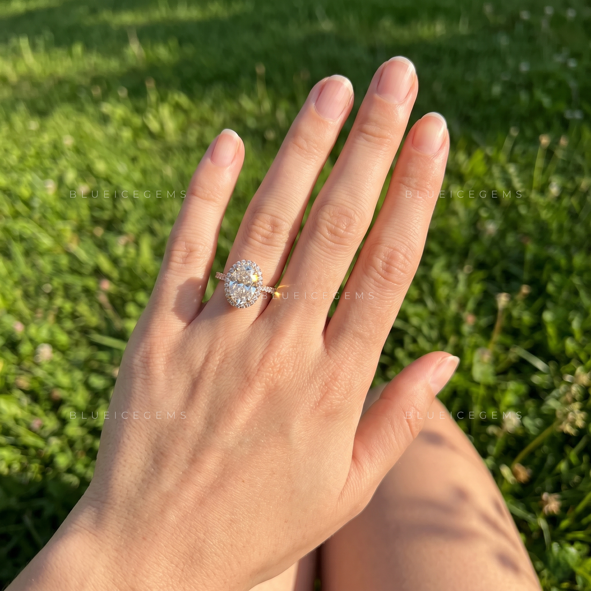Evora Oval Cut Brilliant Accent Solitaire Engagement Ring