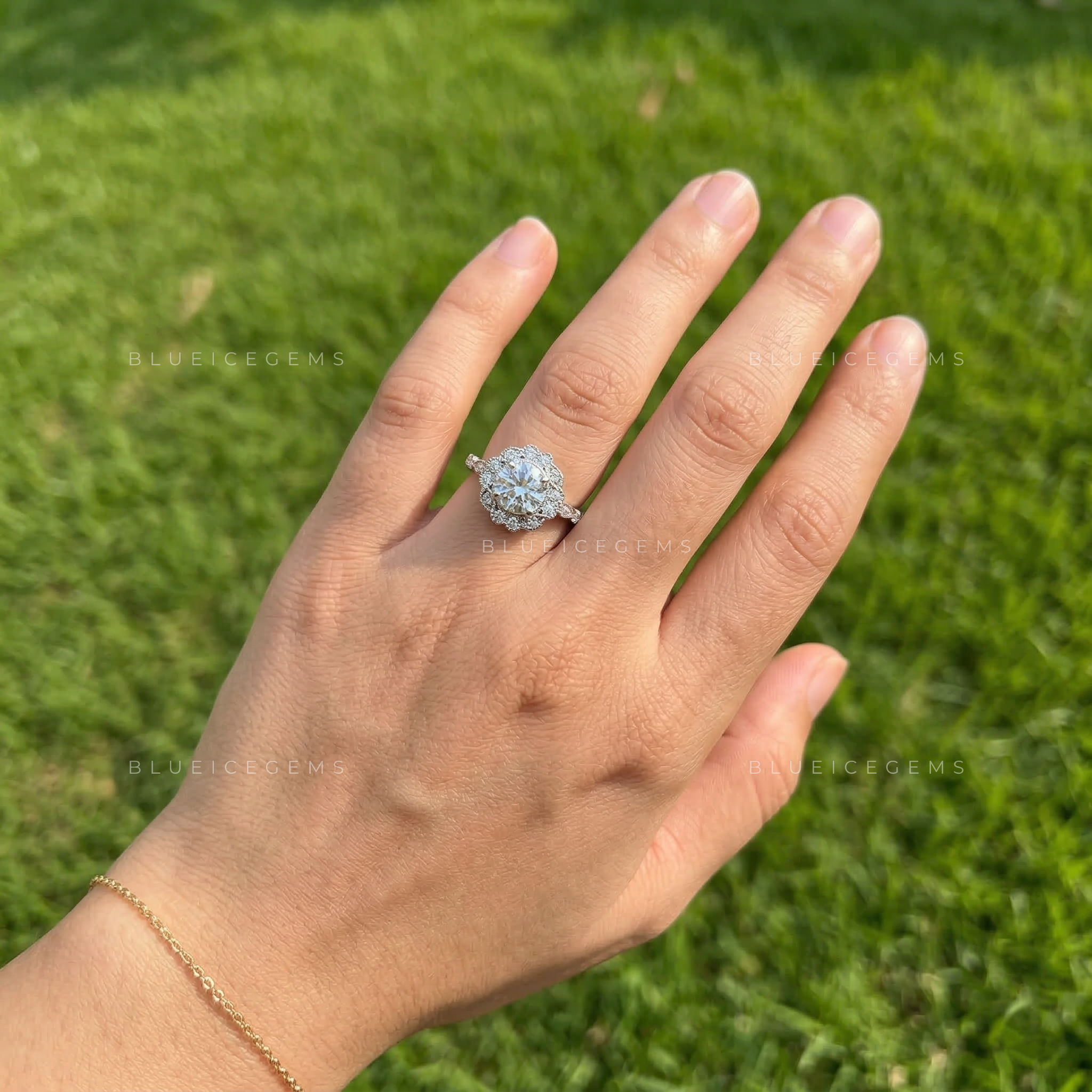 Eternal Radiance Round Brilliant Cut Hidden Halo Ring