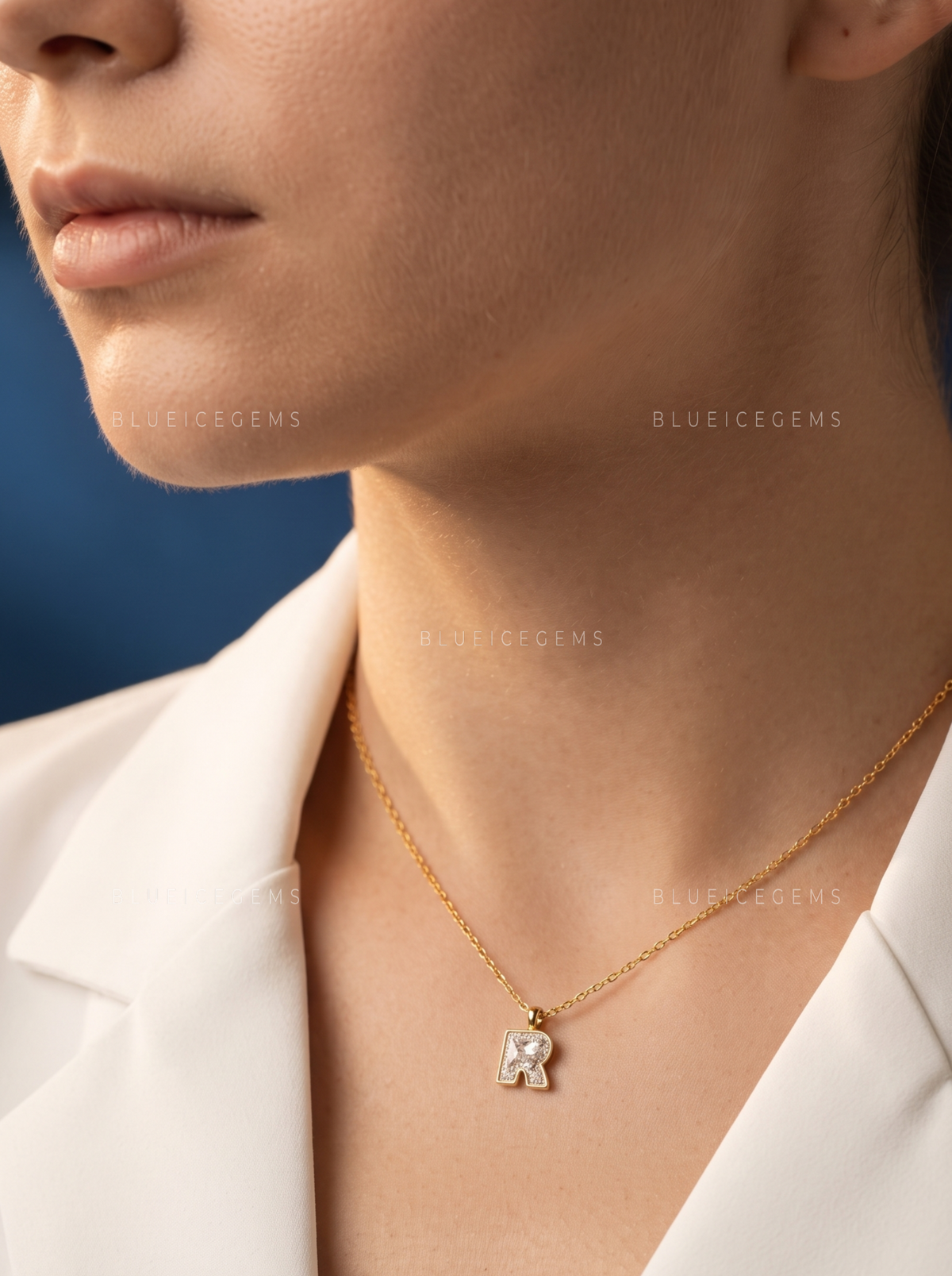 R Initial Solitaire Diamond Pendant