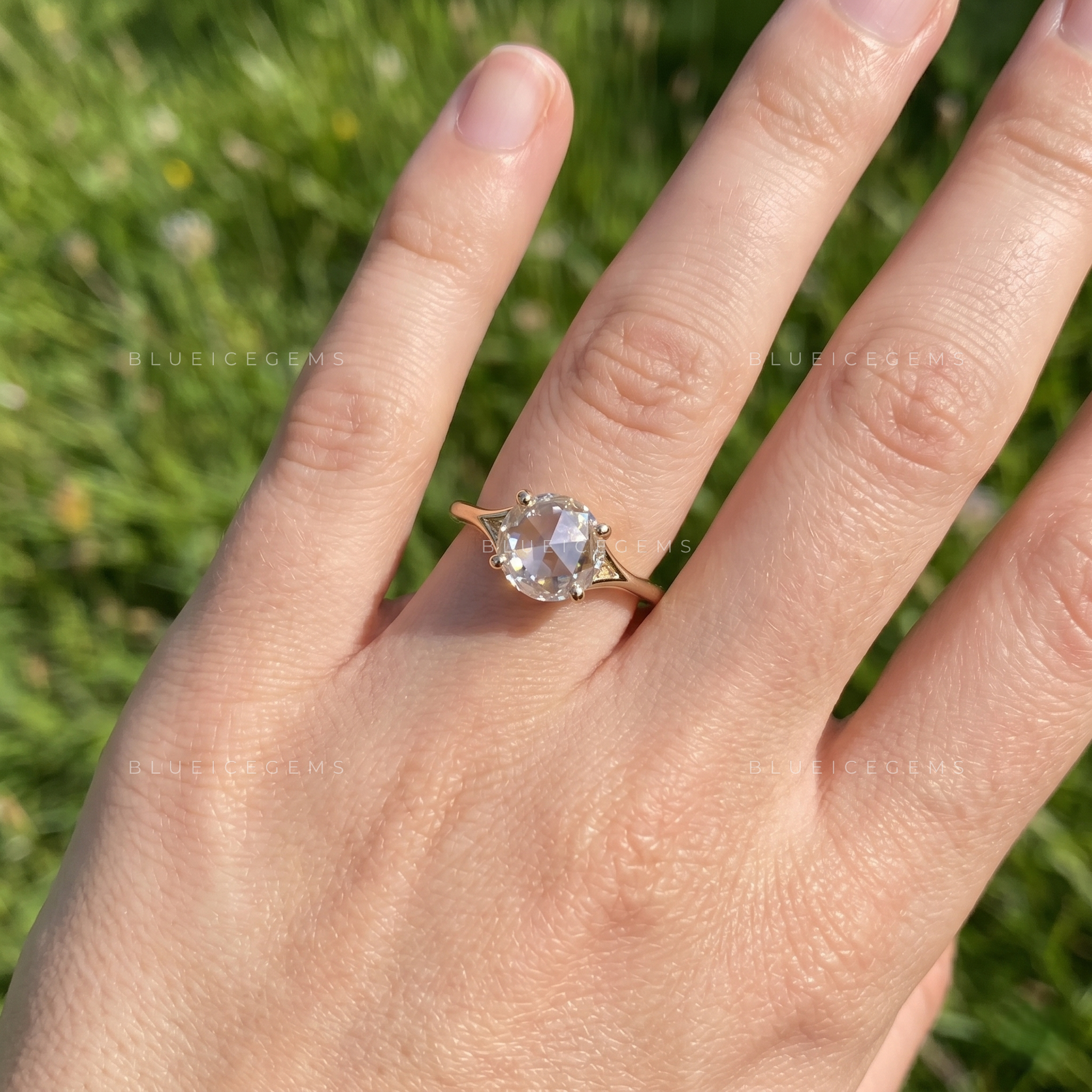 Vintage Charm Round Rose Cut Solitaire Engagement Ring