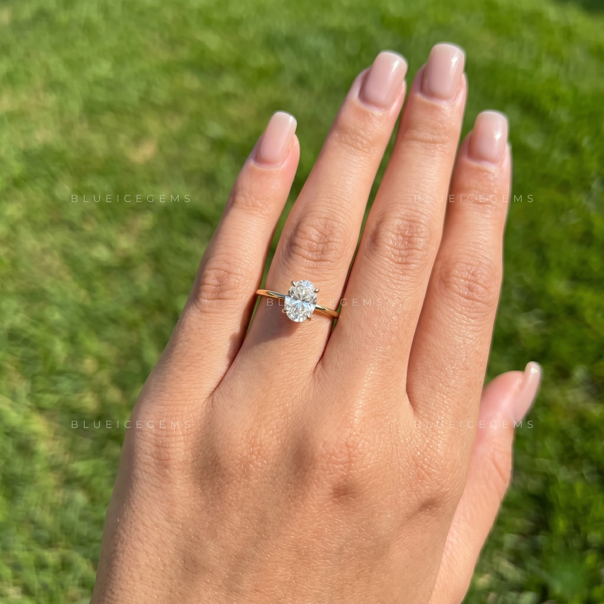 Infinite Whispers Oval Cut Moissanite Thin Band Solitaire Engagement Ring