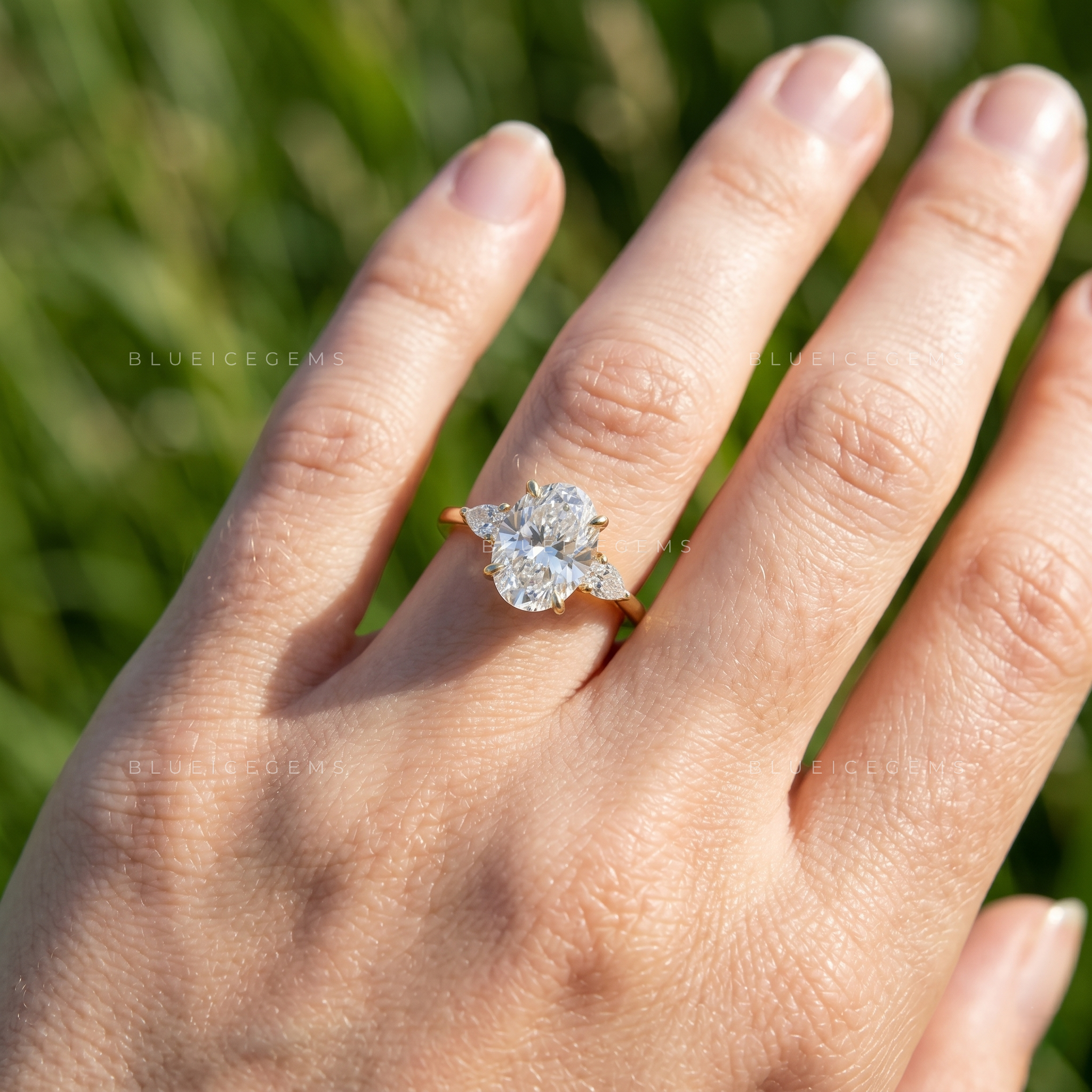 Enchanted Trilogy Oval and Pear Cut Minimalist Engagement Ring